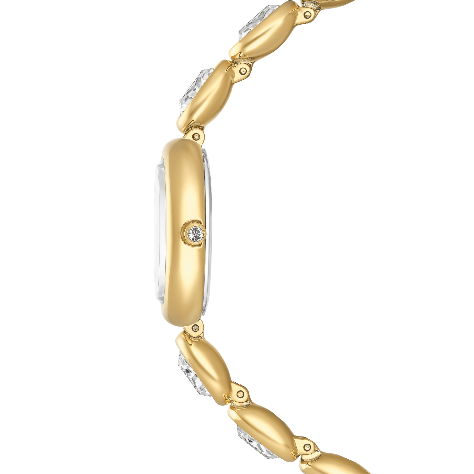 Imber oval watch, Swiss Made, Metal bracelet, Gold tone, Gold-tone finish