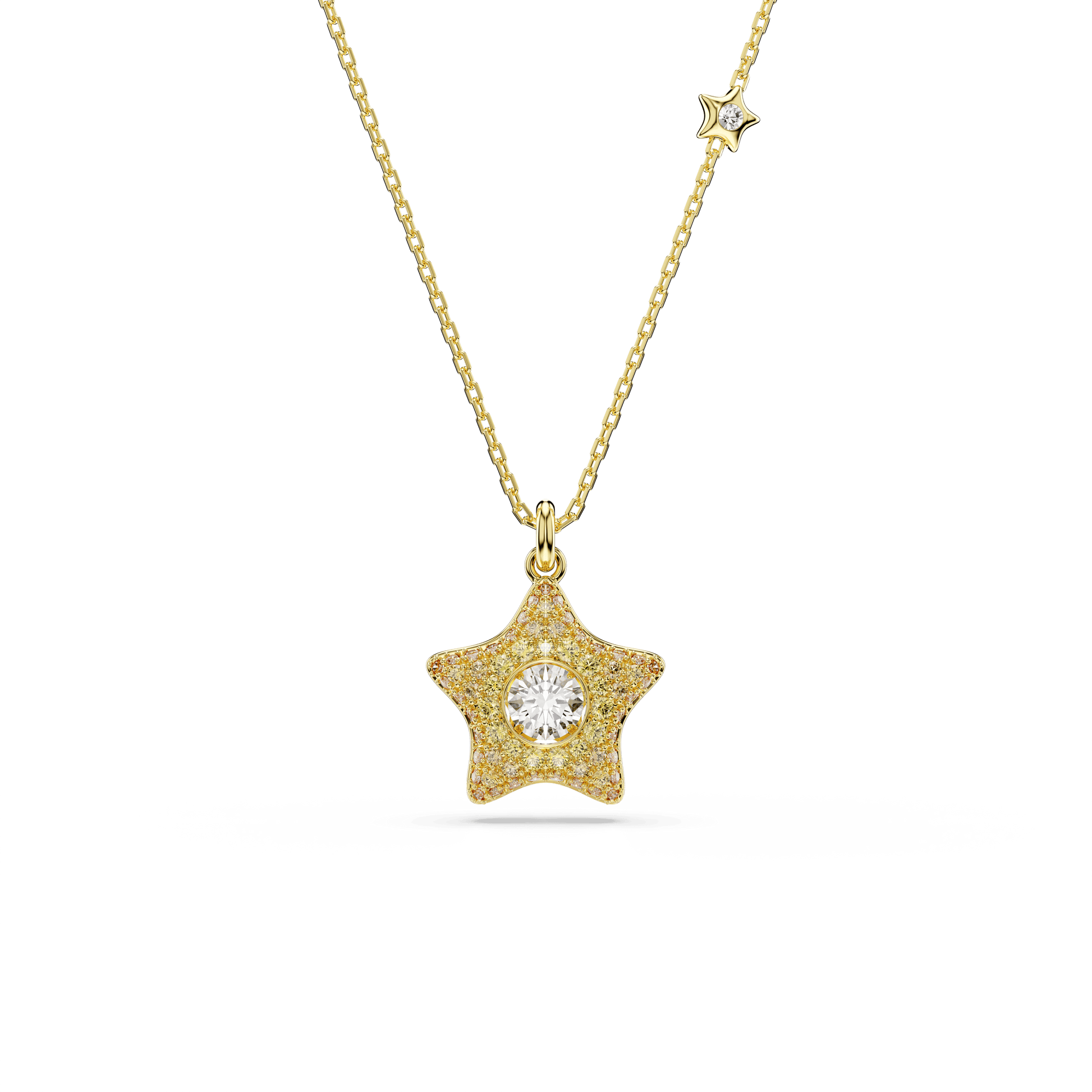 Sublima pendant, Round cut, Star, Multicolored, 18K gold finish