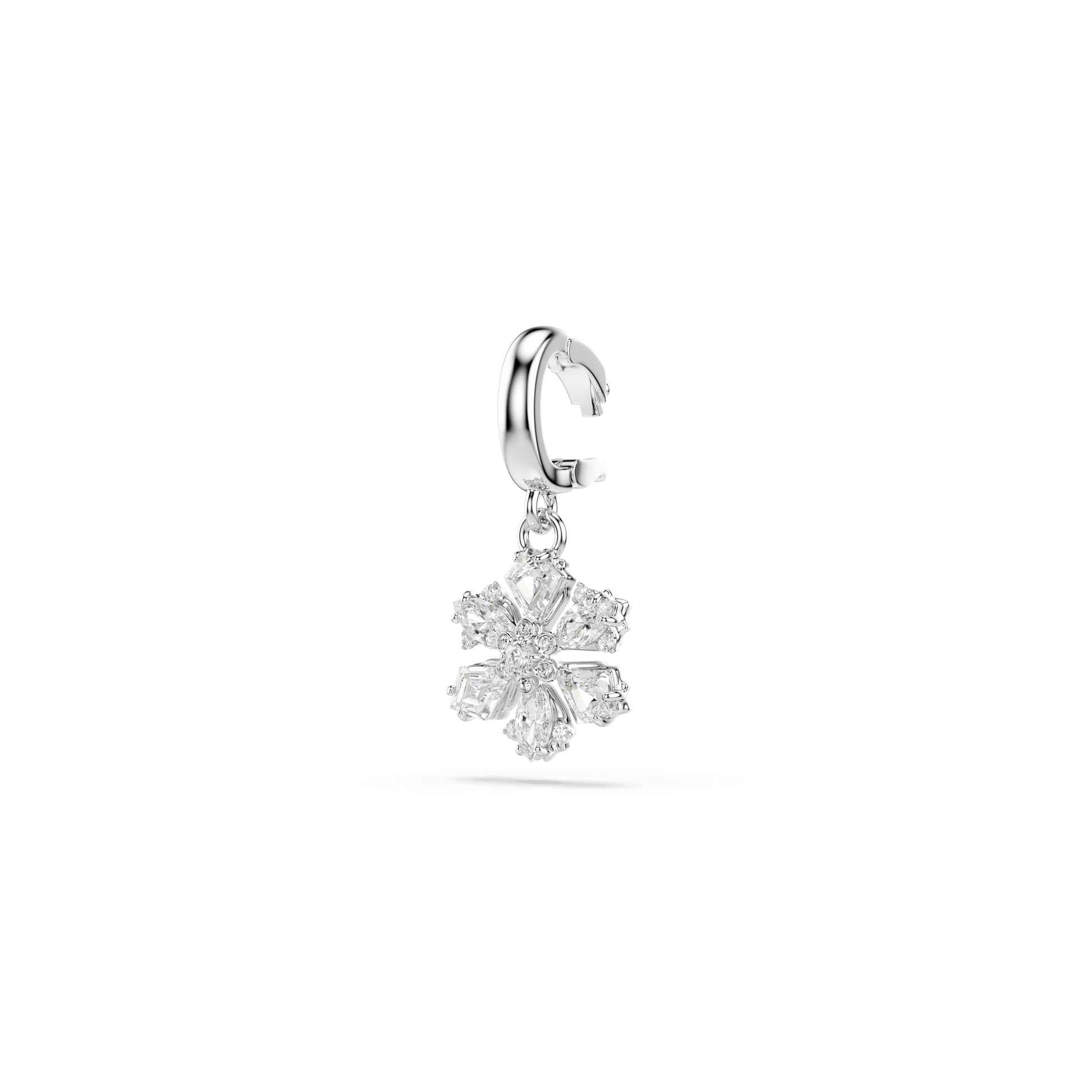 Idyllia charm, Mixed cuts, Snowflake, White, Rhodium plated