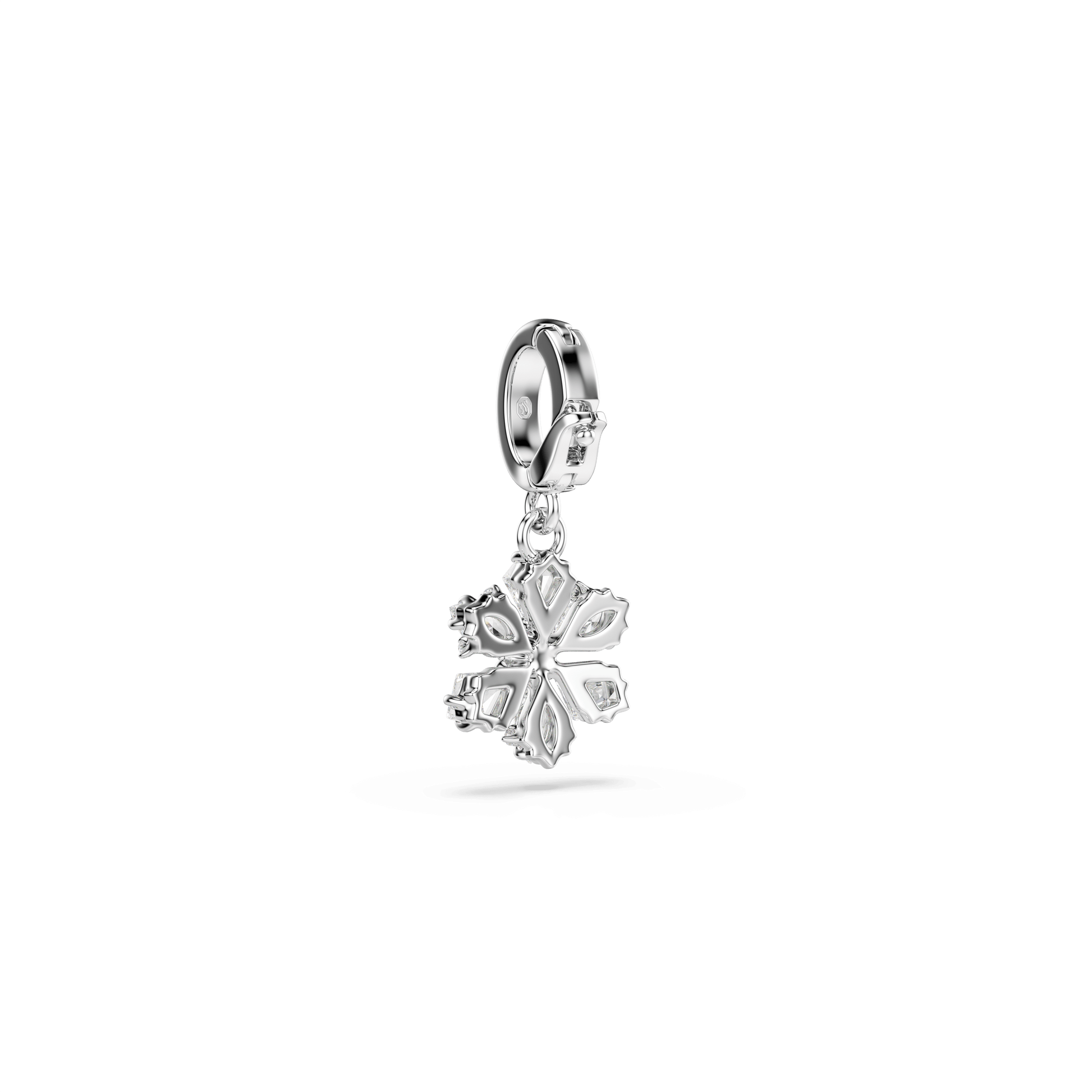 Idyllia charm, Mixed cuts, Snowflake, White, Rhodium plated
