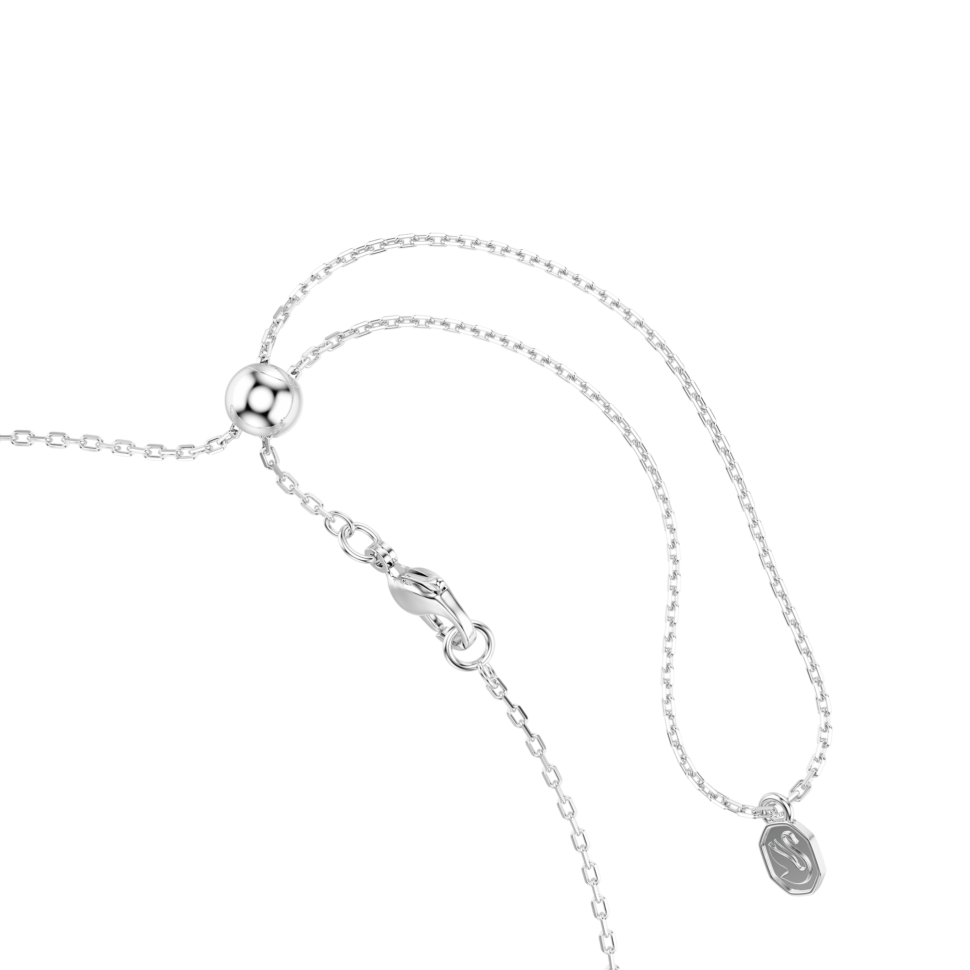 Mesmera choker, Marquise cut, White, Rhodium plated