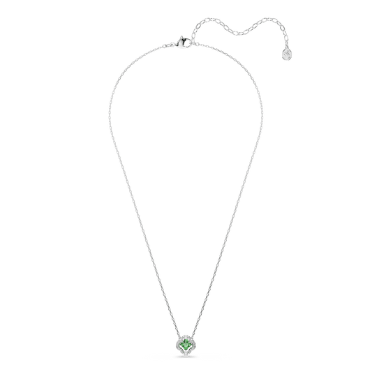 Una Angelic pendant, Mixed cuts, Green, Rhodium plated