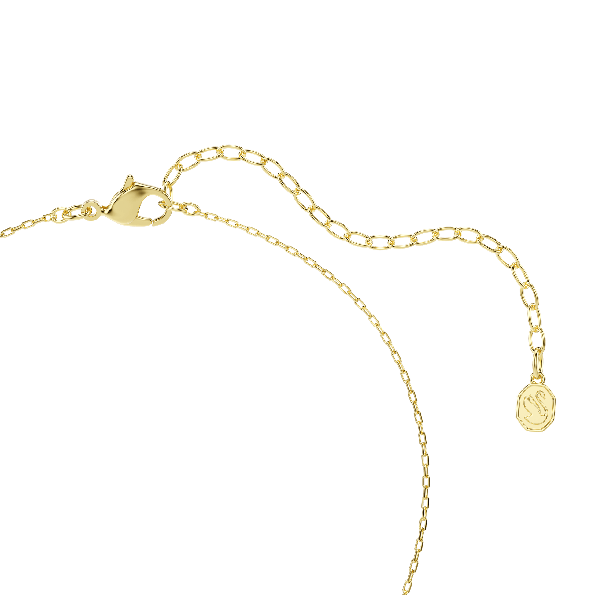 Magic pendant, Mixed cuts, Snowflake, White, 18K gold finish