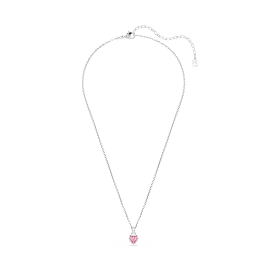 Chroma pendant, Mixed cuts, Pink, Rhodium plated