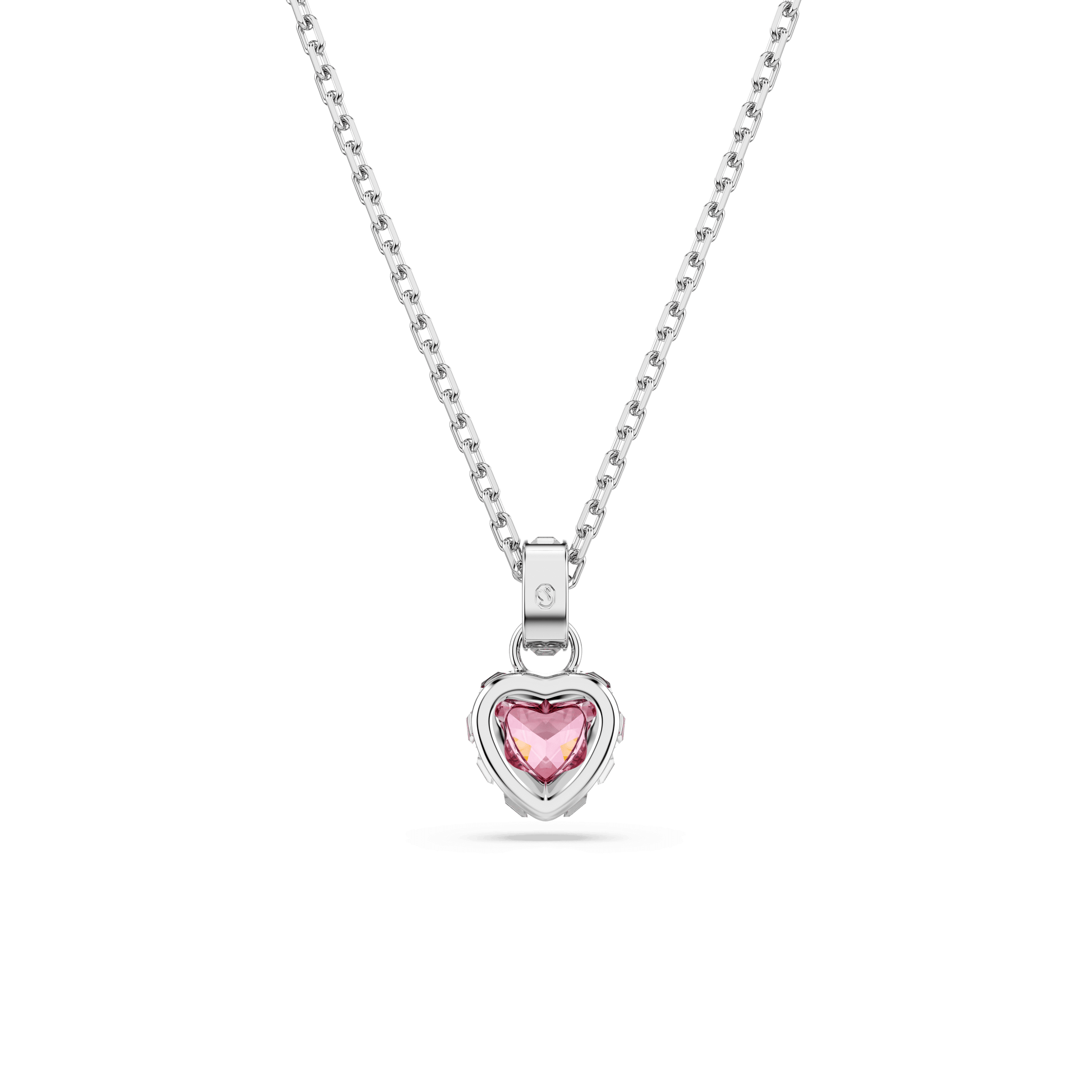Chroma pendant, Mixed cuts, Pink, Rhodium plated