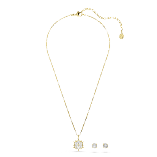 Magic set, Set (2), Mixed cuts, Snowflake, White, 18K gold finish