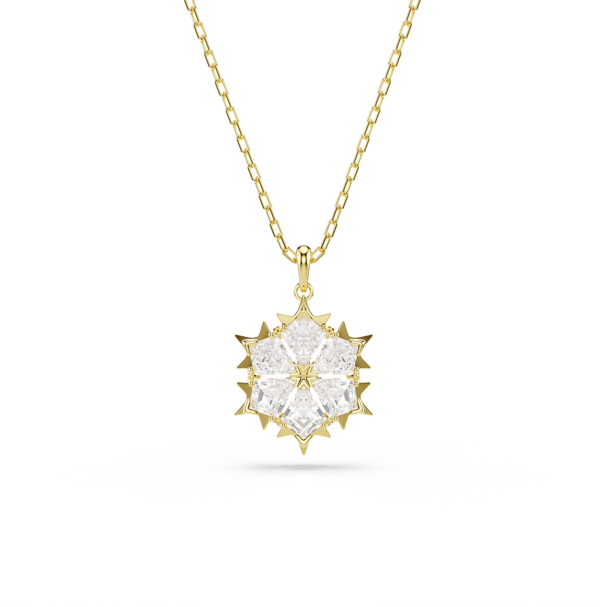 Magic set, Set (2), Mixed cuts, Snowflake, White, 18K gold finish