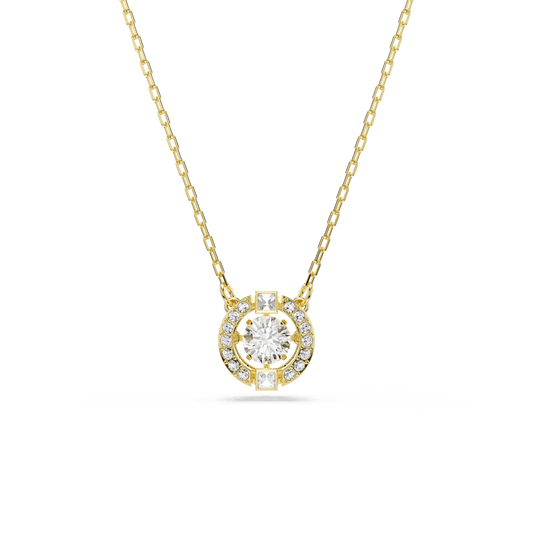 Una Angelic pendant, Mixed cuts, White, 18K gold finish