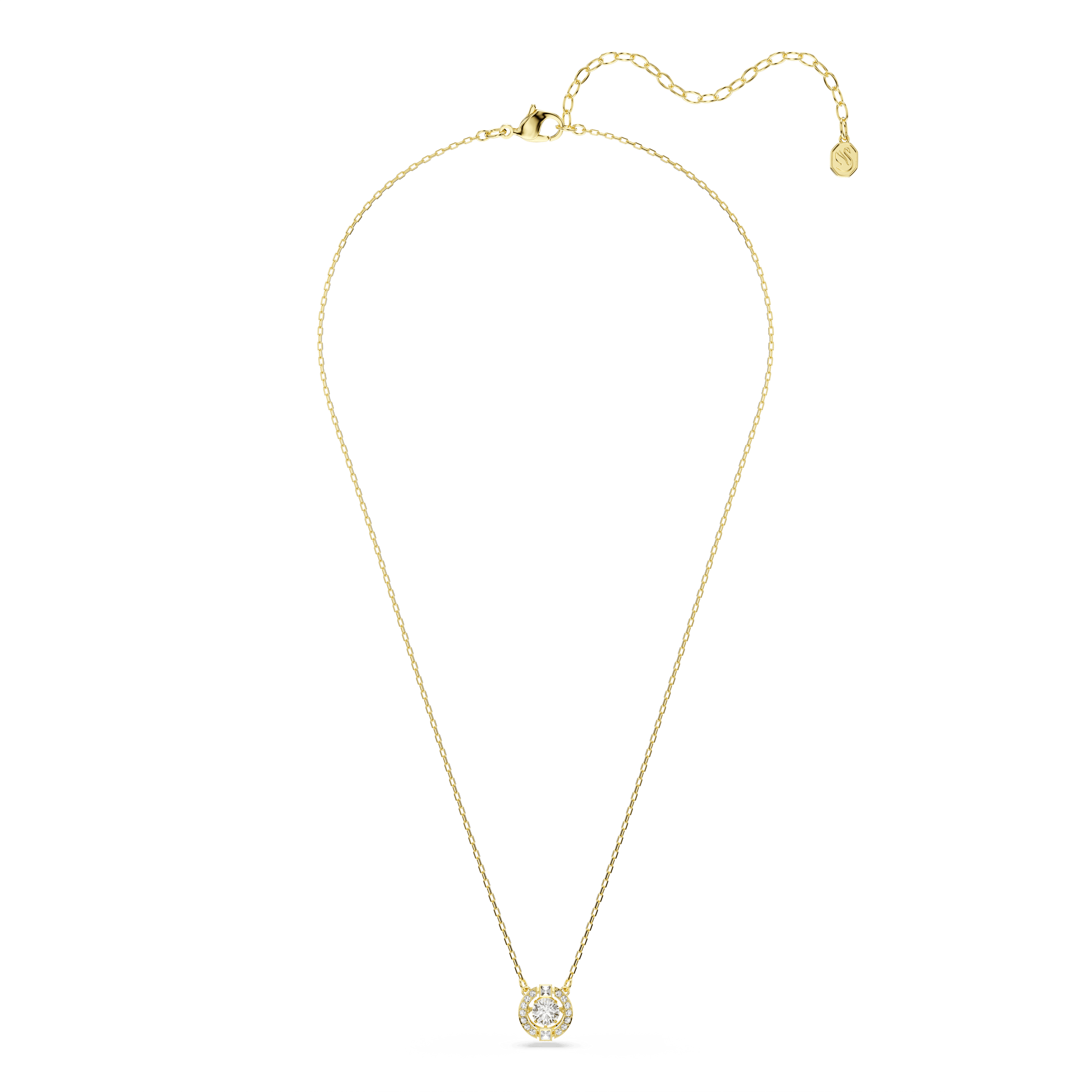 Una Angelic pendant, Mixed cuts, White, 18K gold finish