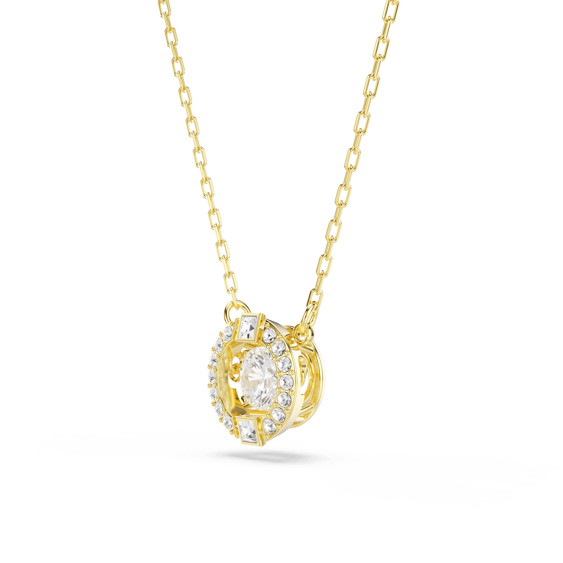 Una Angelic pendant, Mixed cuts, White, 18K gold finish