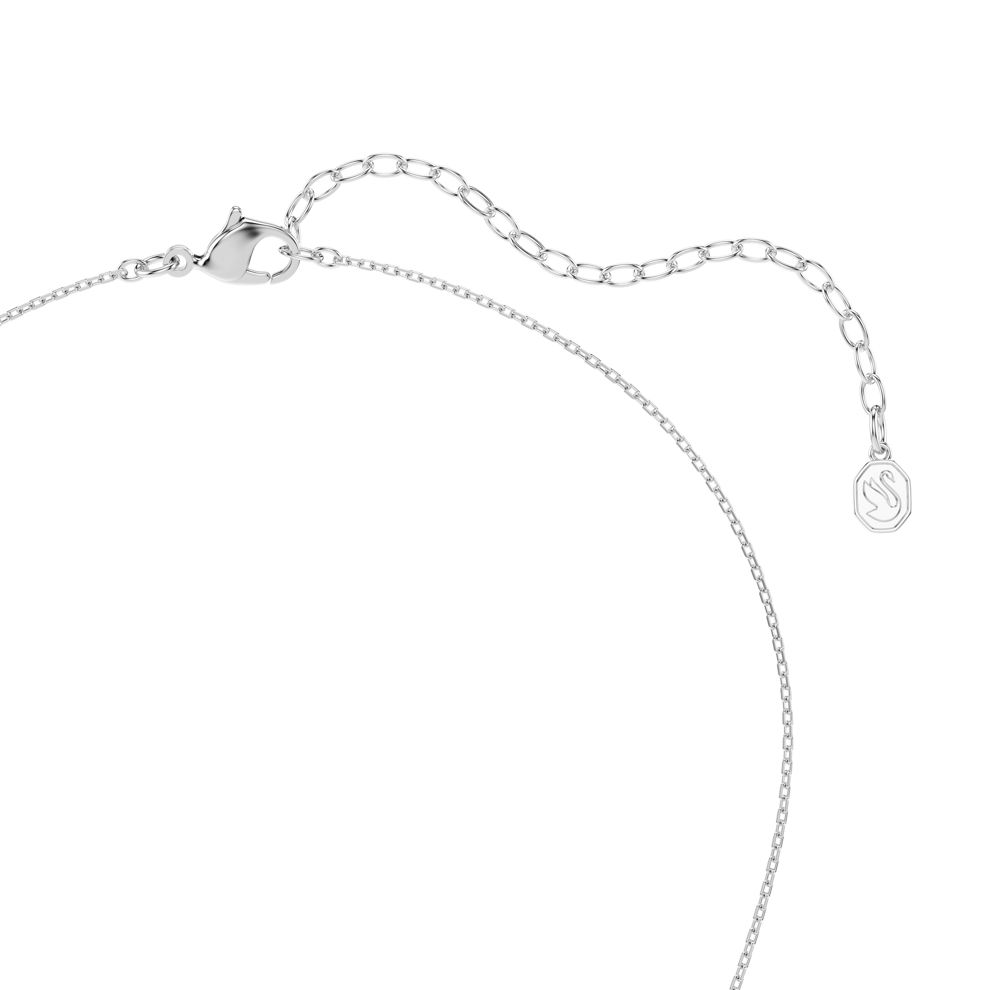 Sublima pendant, Round cut, Star, White, Rhodium plated