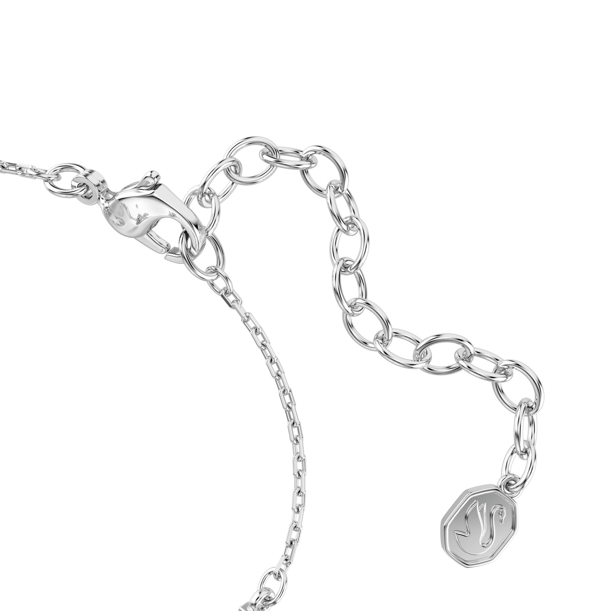 Swan bracelet, Mixed cuts, Swan, White, Rhodium plated