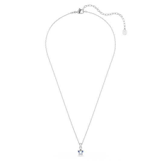 Chroma pendant, Mixed cuts, Star, White, Rhodium plated