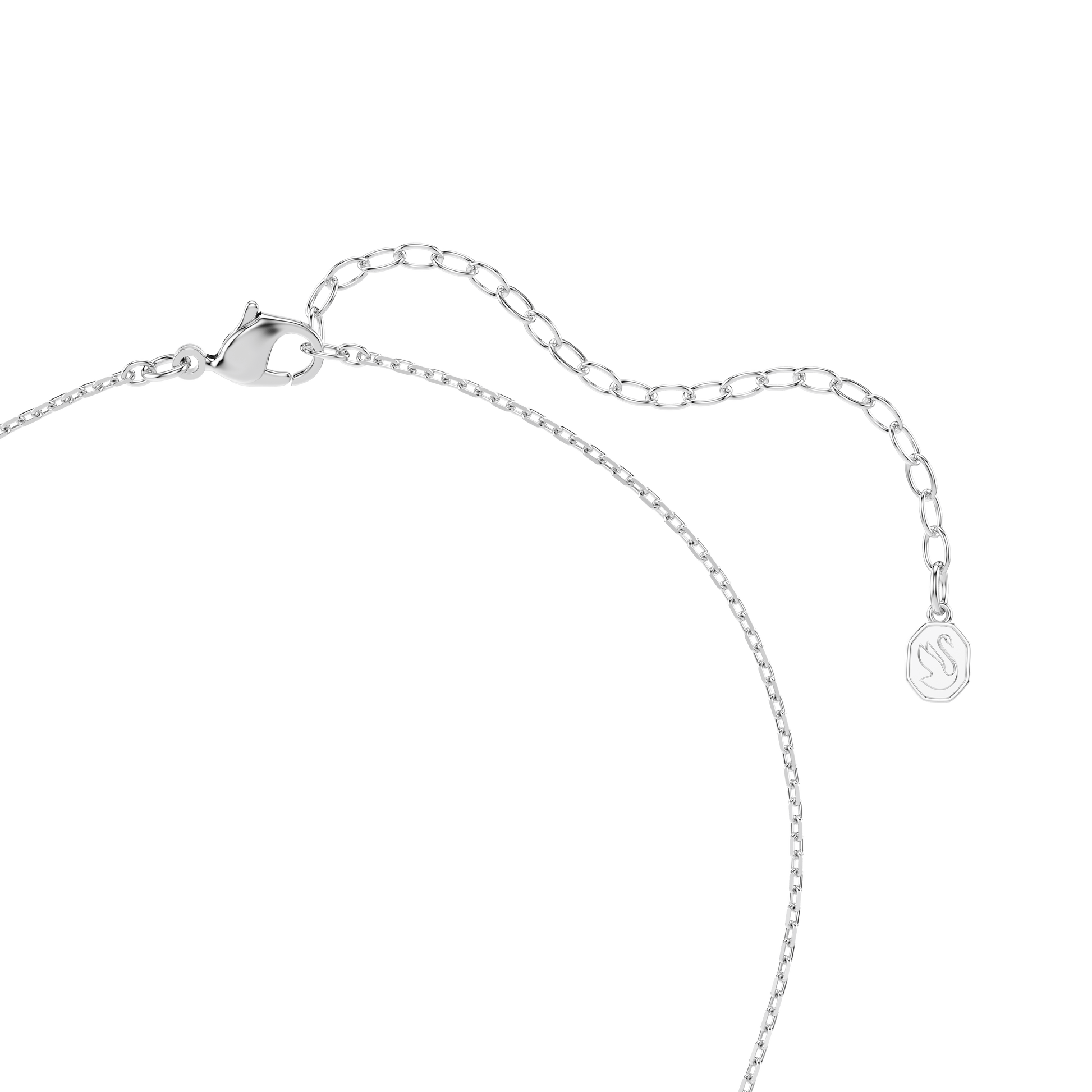 Chroma pendant, Mixed cuts, Star, White, Rhodium plated