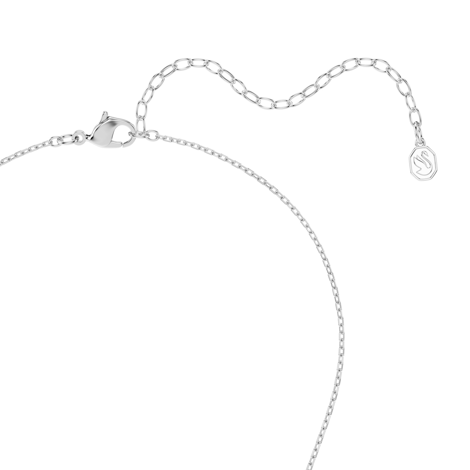 Mesmera pendant, Marquise cut, White, Rhodium plated