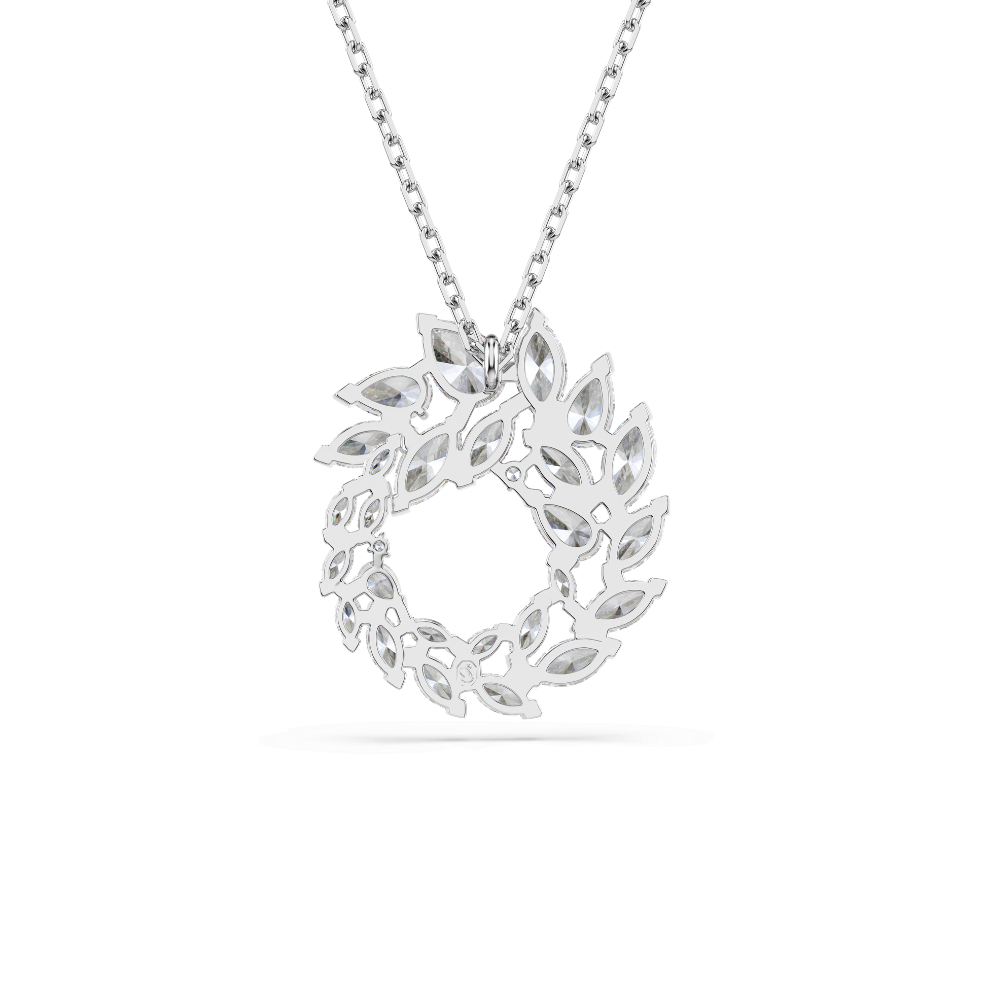 Mesmera pendant, Marquise cut, White, Rhodium plated