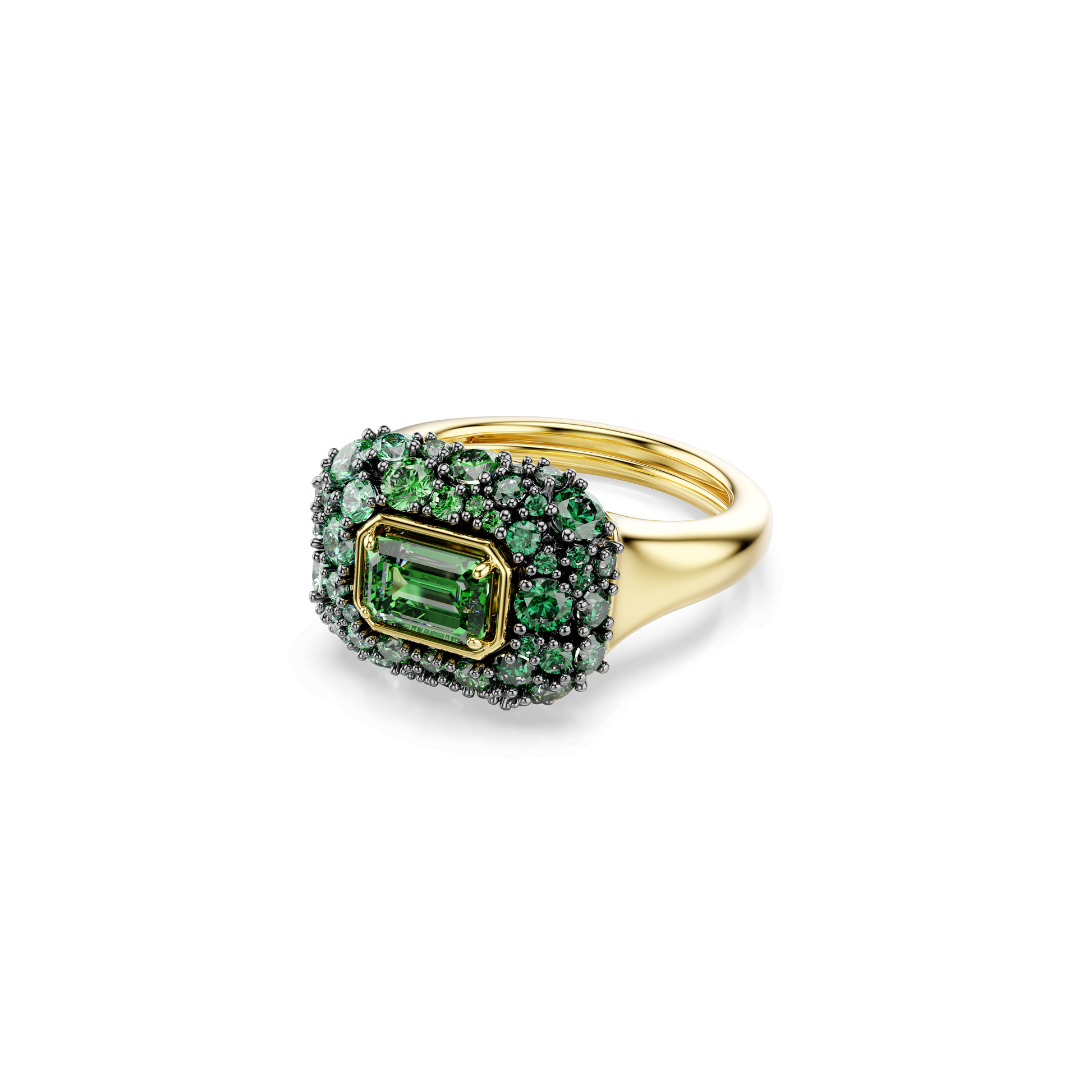 Sublima cocktail ring, Octagon cut, Green, 18K gold finish