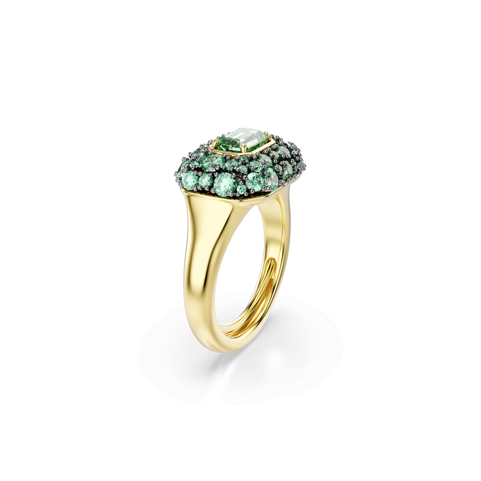 Sublima cocktail ring, Octagon cut, Green, 18K gold finish