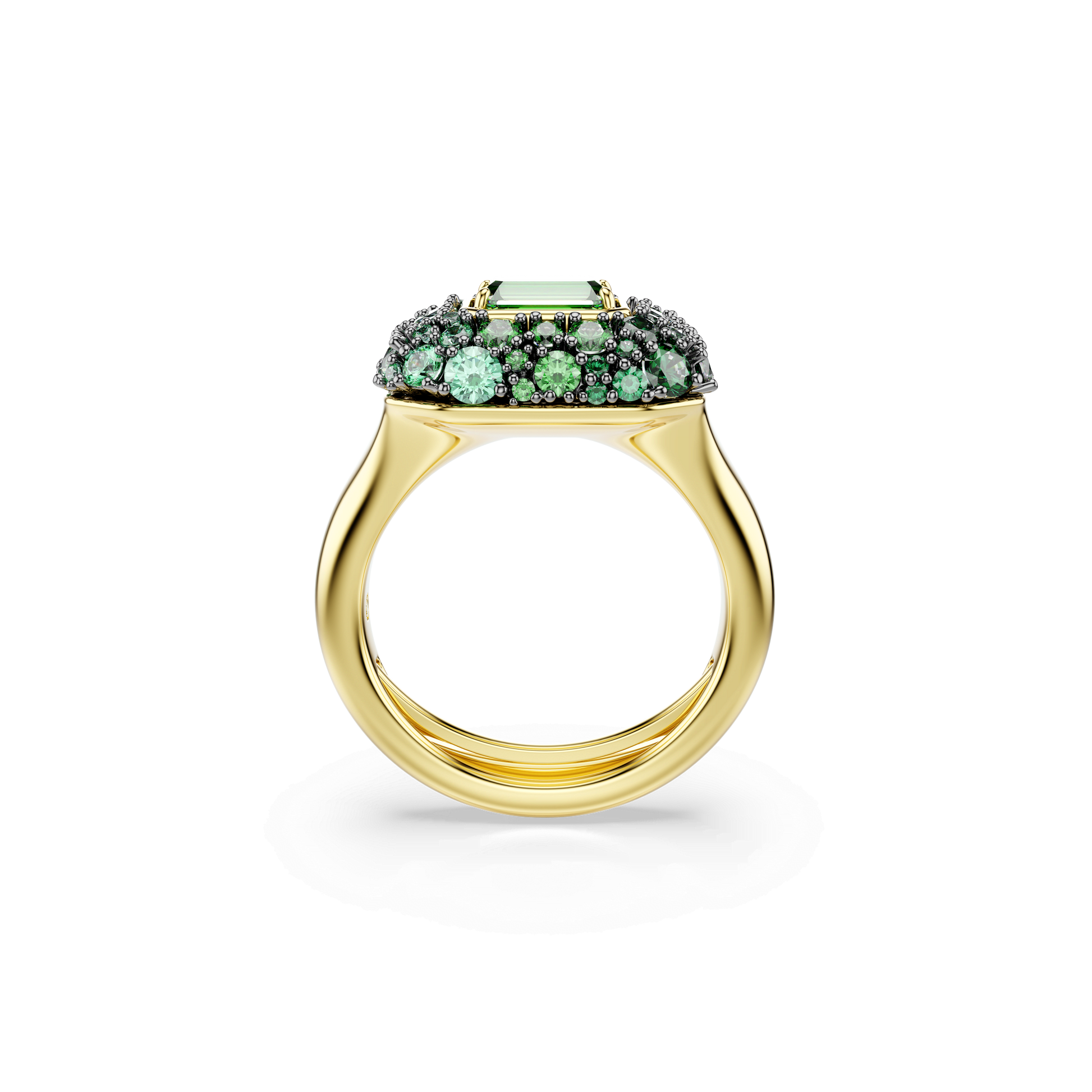 Sublima cocktail ring, Octagon cut, Green, 18K gold finish