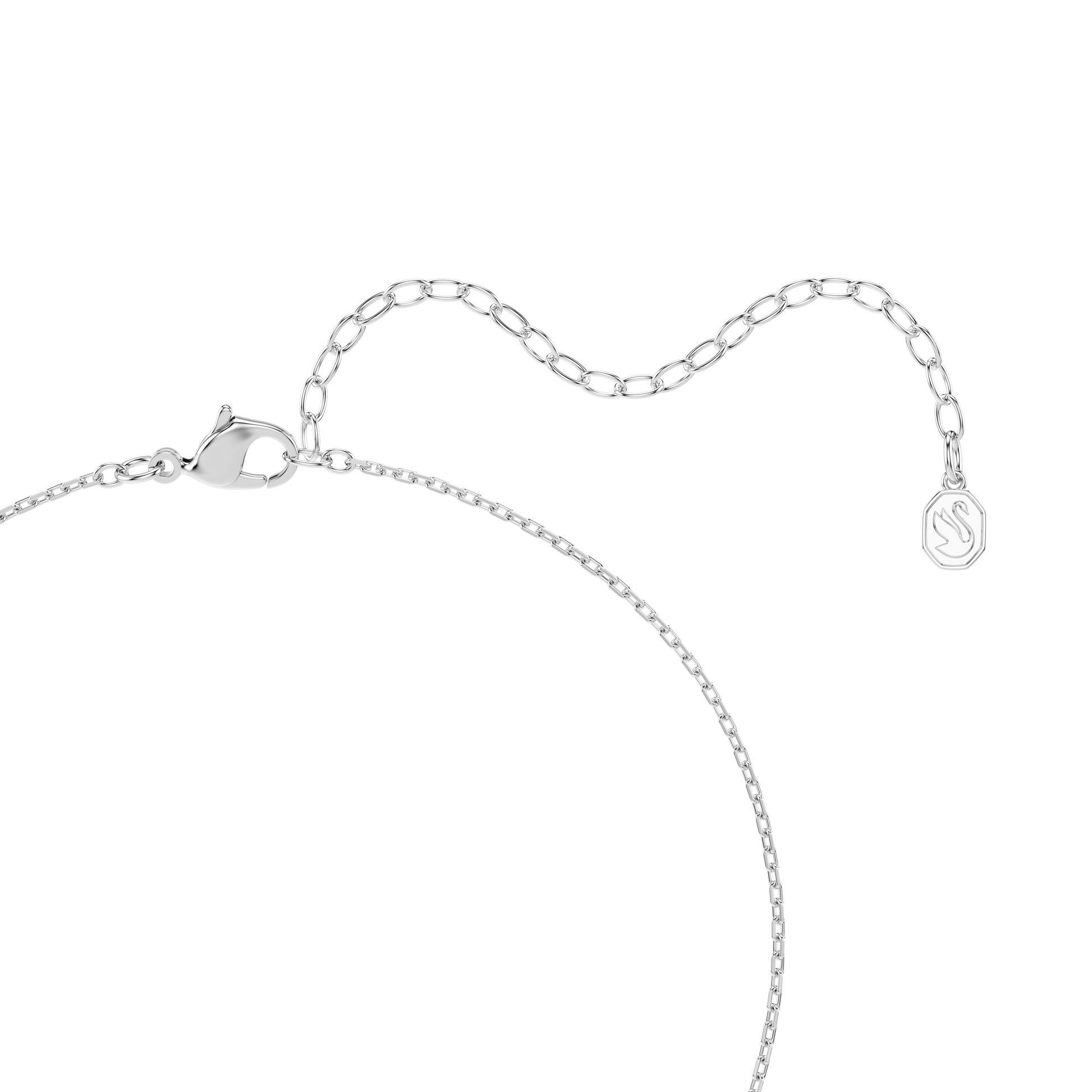 Millenia pendant, Cushion cut, Blue, Rhodium plated