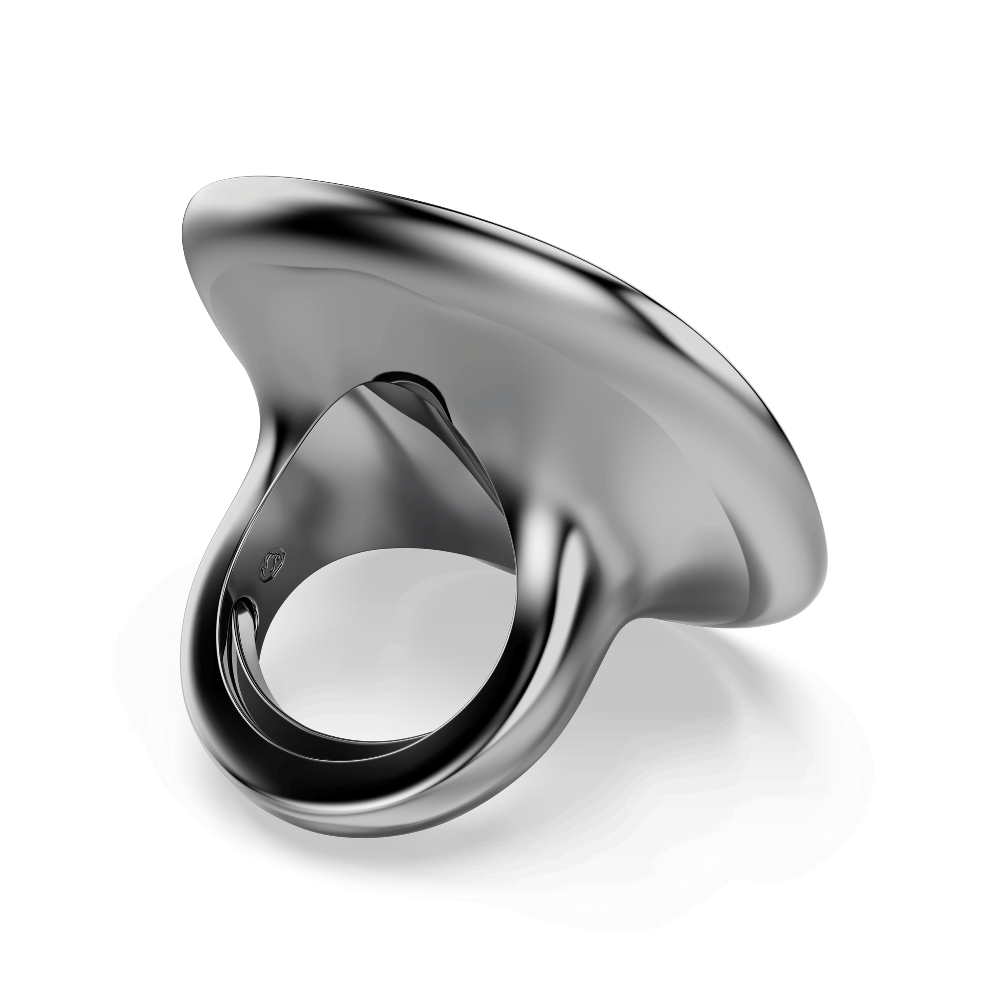 Una Angelic cocktail ring, Cushion cut, White, Ruthenium plated