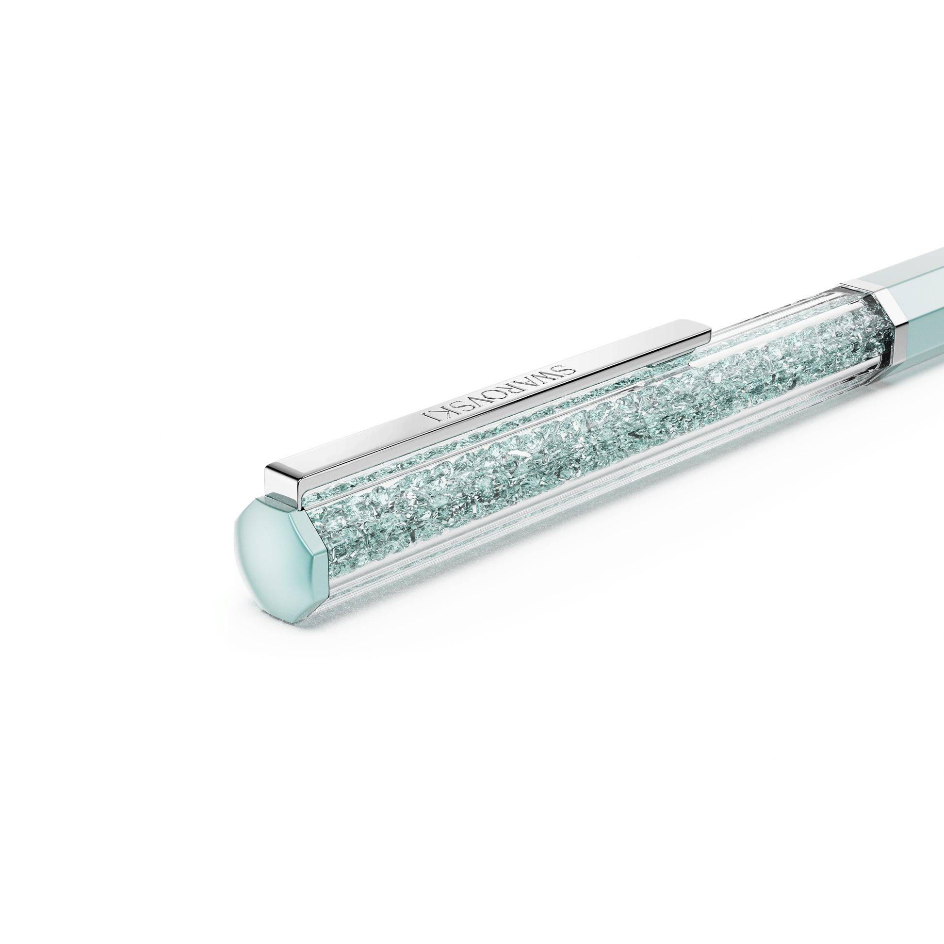 Crystalline ballpoint pen, Blue lacquered, Chrome plated