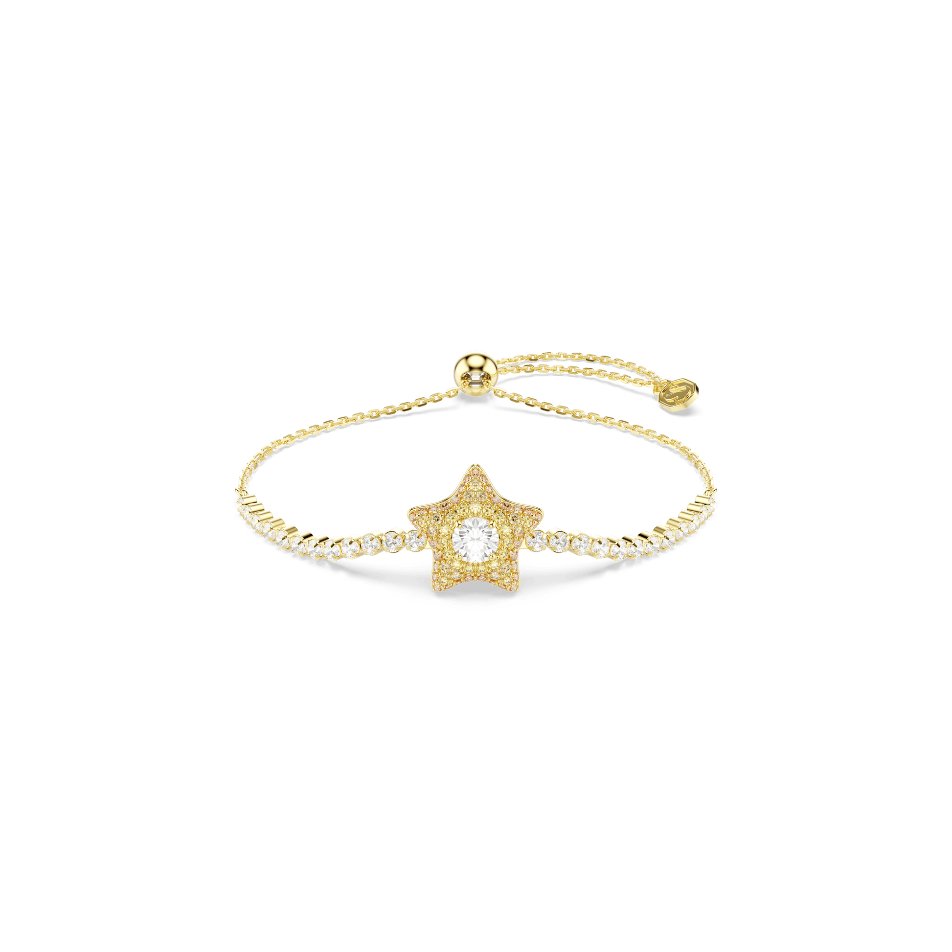 Sublima bracelet, Round cut, Star, Multicolored, 18K gold finish