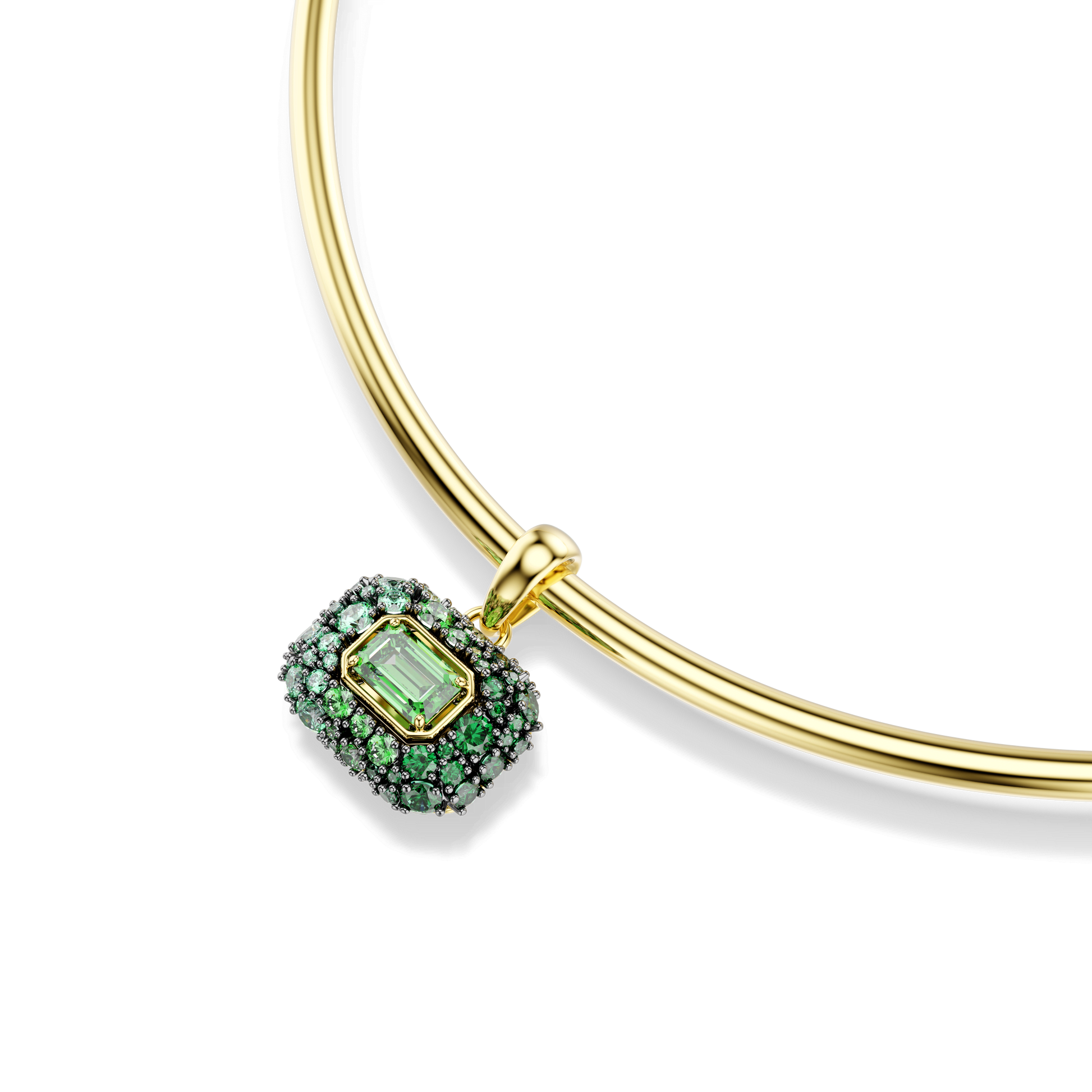 Sublima choker, Octagon cut, Green, 18K gold finish