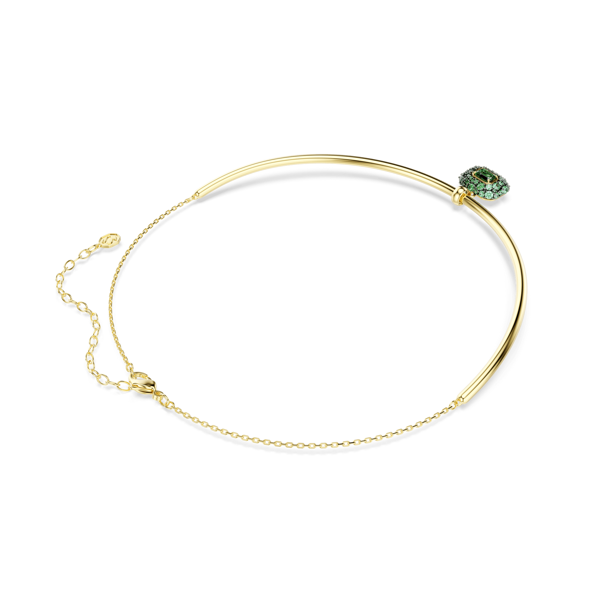 Sublima choker, Octagon cut, Green, 18K gold finish