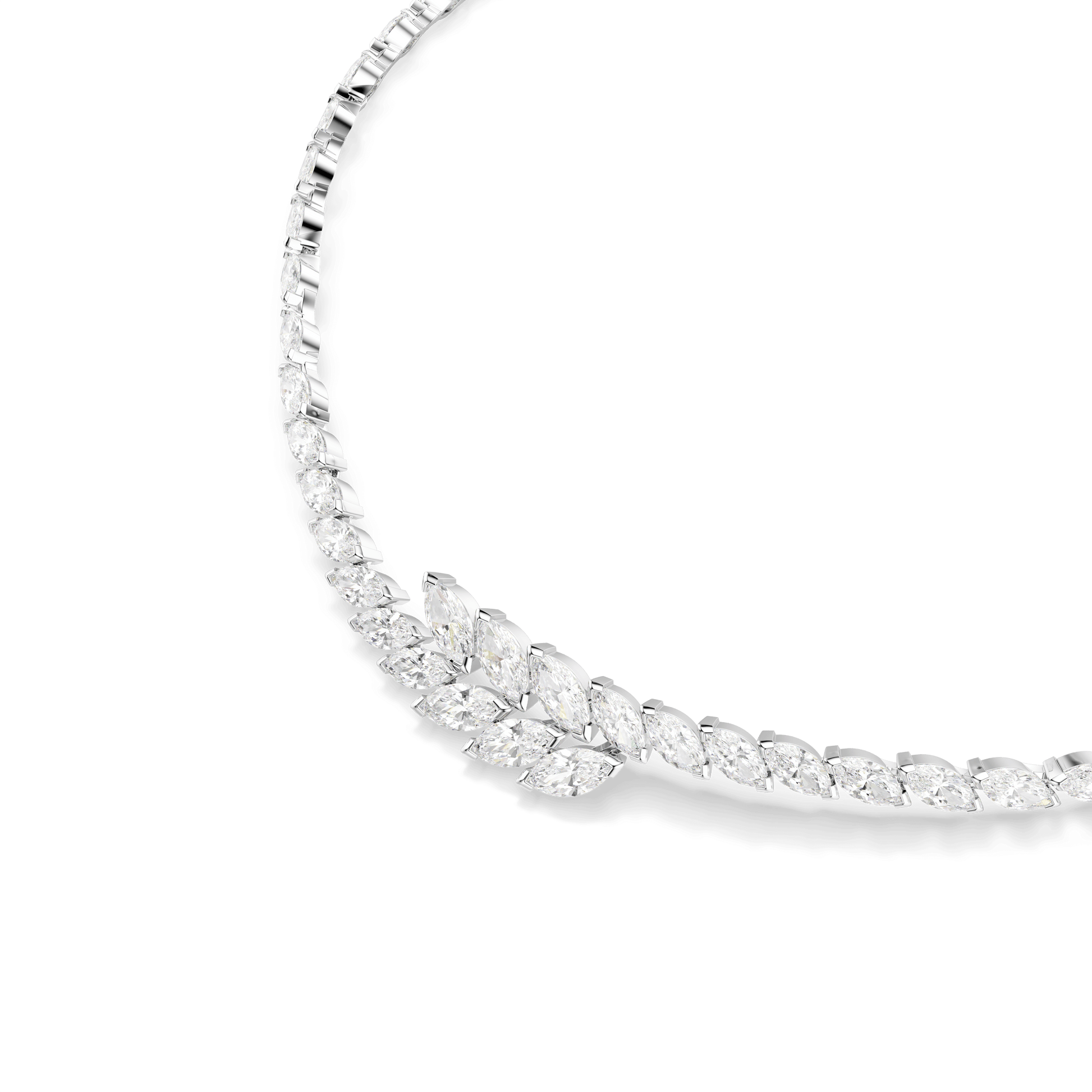 Mesmera set, Set (3), Marquise cut, White, Rhodium plated