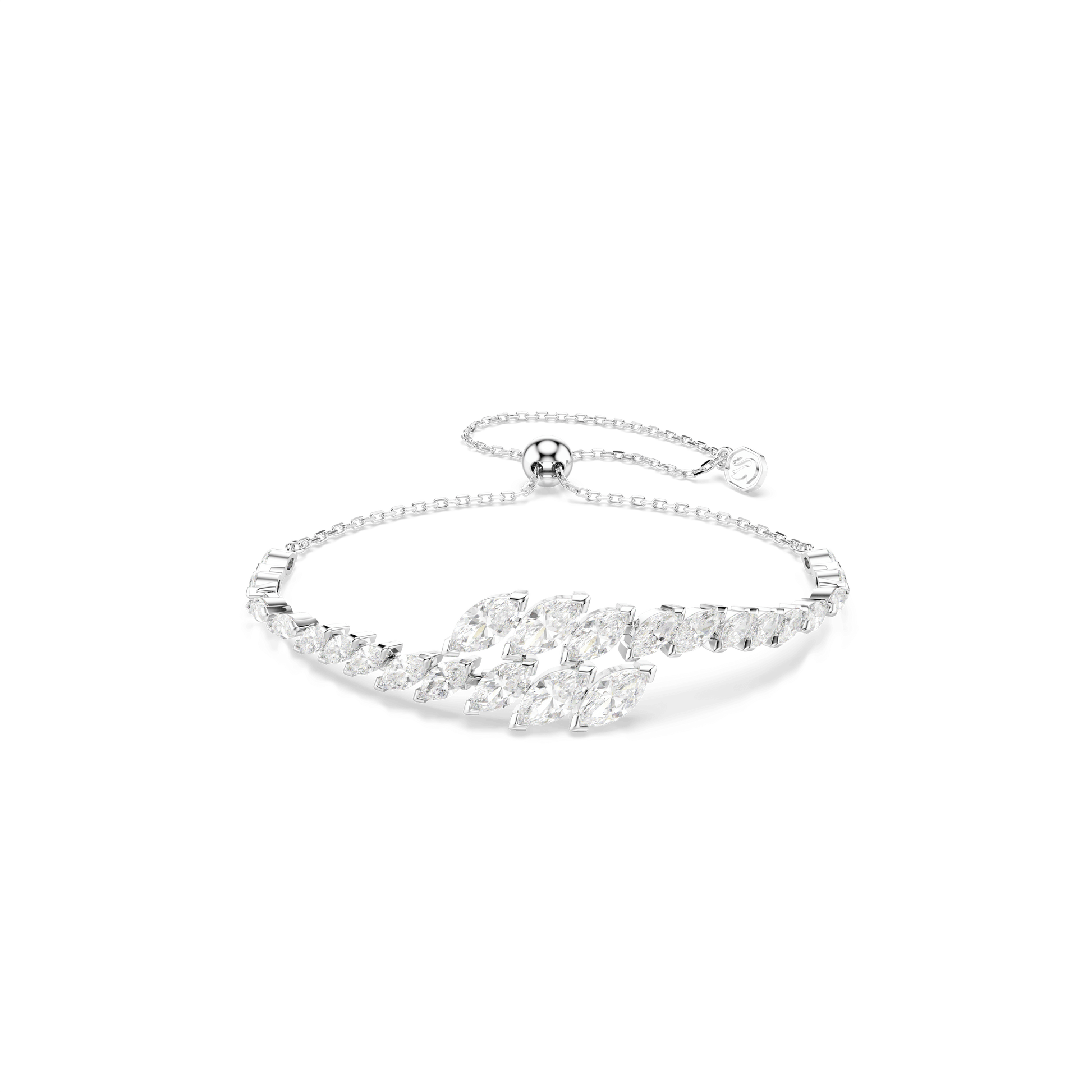 Mesmera set, Set (3), Marquise cut, White, Rhodium plated
