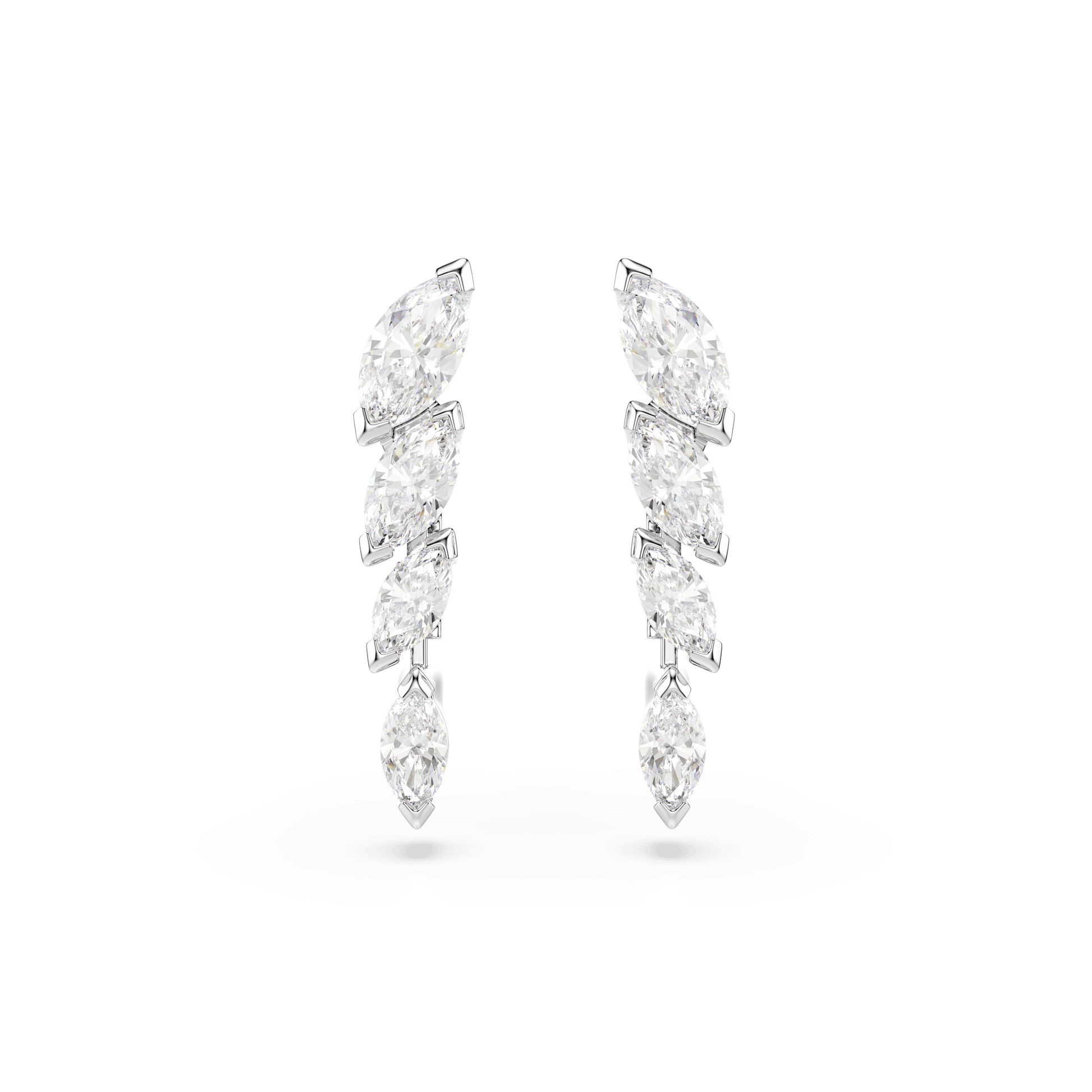 Mesmera set, Set (3), Marquise cut, White, Rhodium plated
