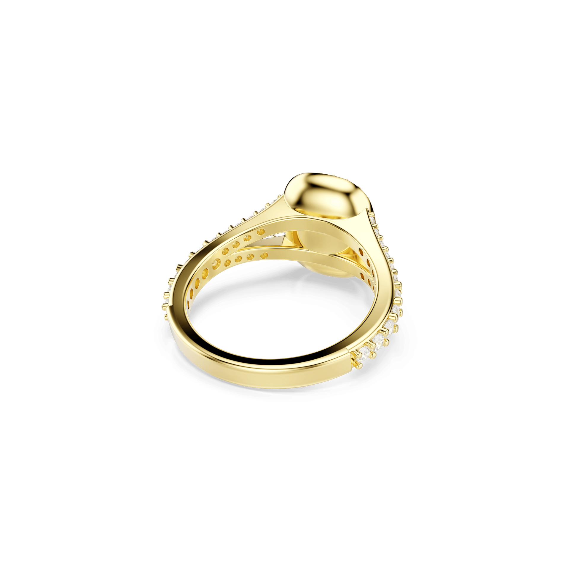 Una Angelic ring, Cushion cut, White, 18K gold finish