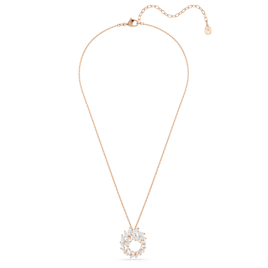 Mesmera pendant, Marquise cut, White, 18K rose gold finish