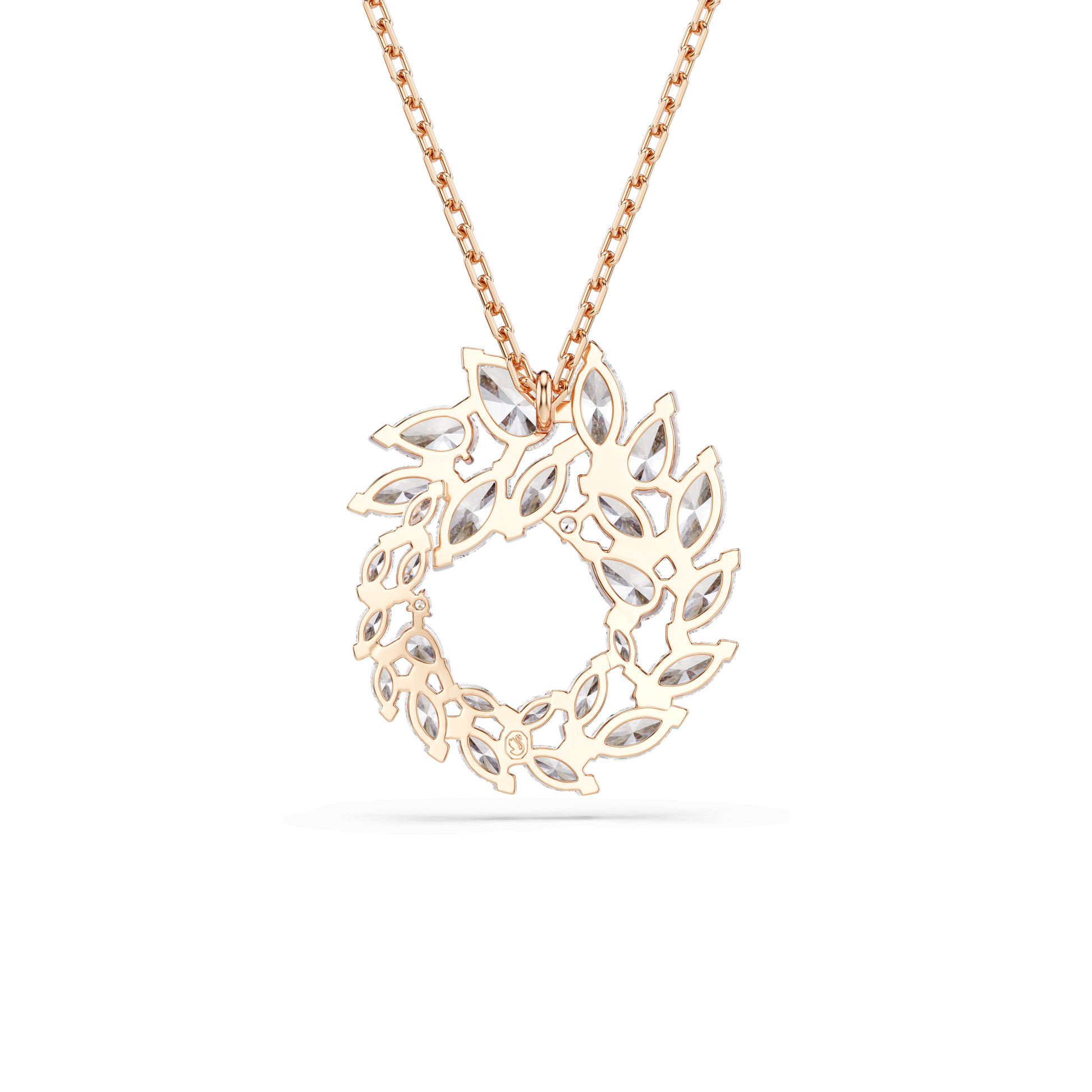 Mesmera pendant, Marquise cut, White, 18K rose gold finish