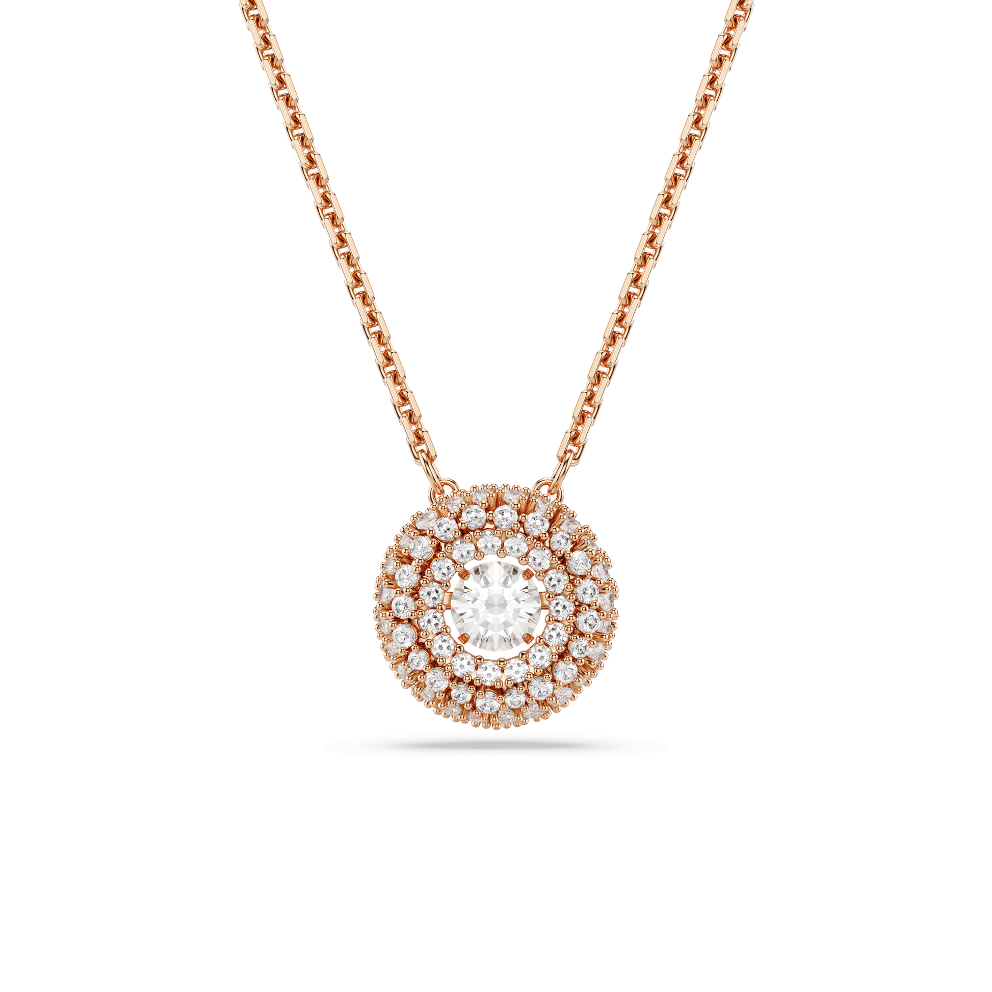 Sublima pendant, Round cut, White, 18K rose gold finish