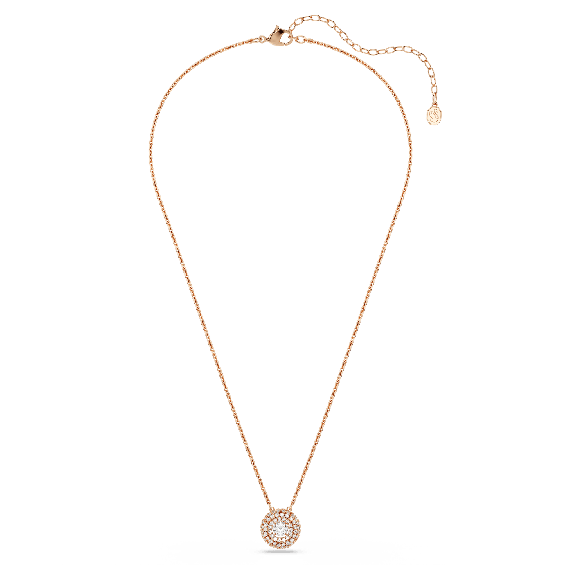 Sublima pendant, Round cut, White, 18K rose gold finish