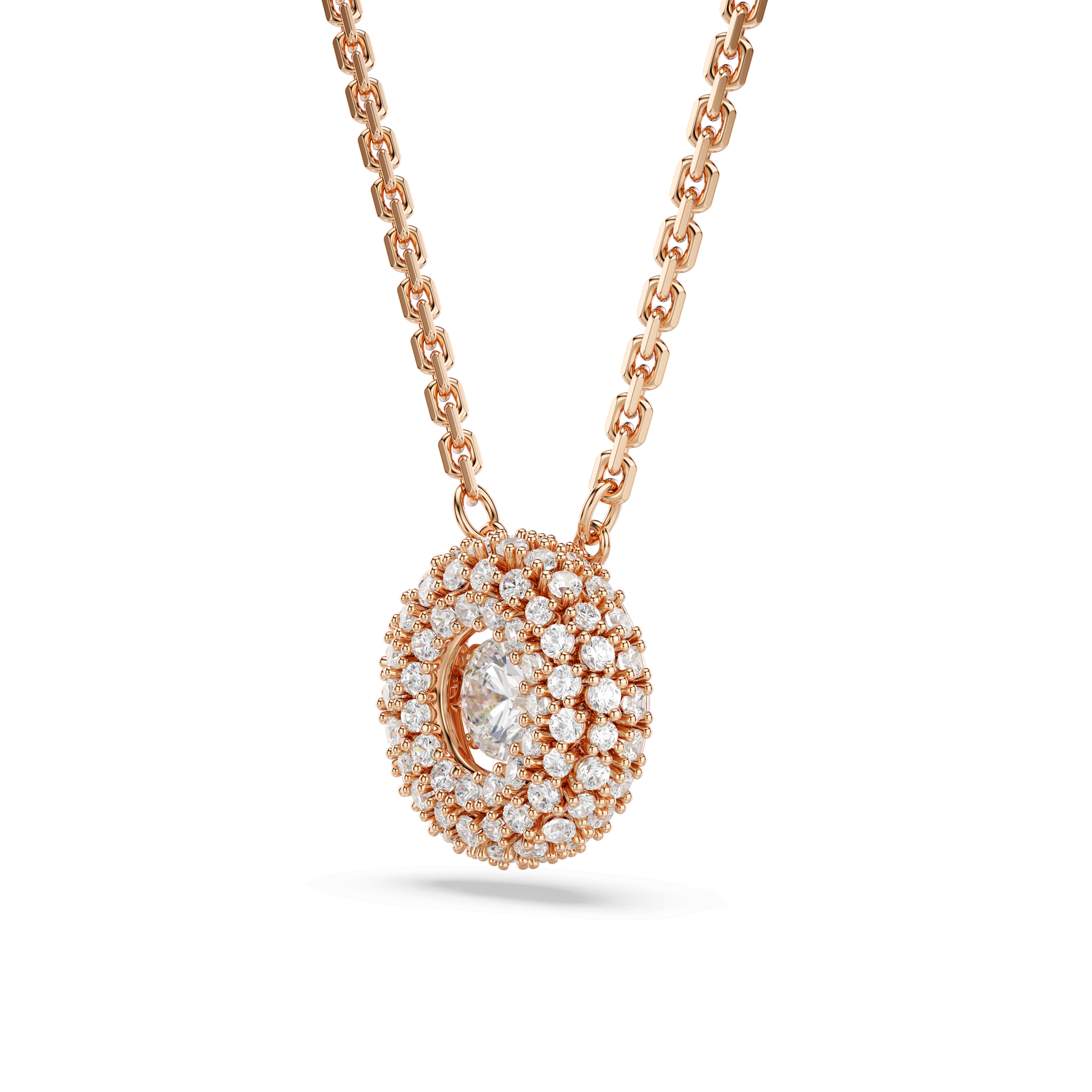 Sublima pendant, Round cut, White, 18K rose gold finish