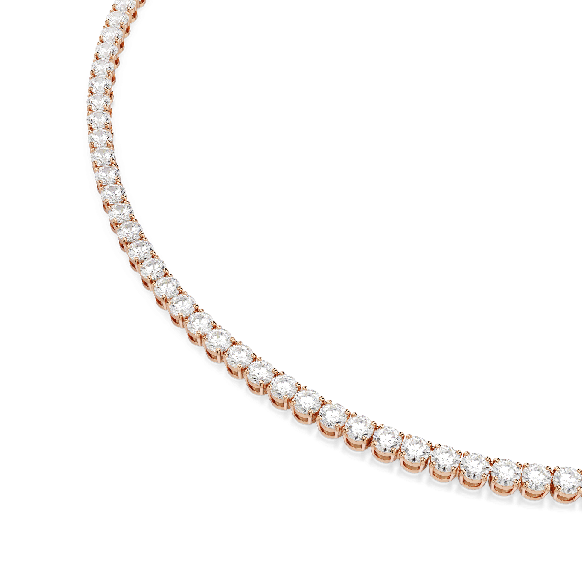 Matrix Tennis necklace, Round cut, White, 18K rose gold finish