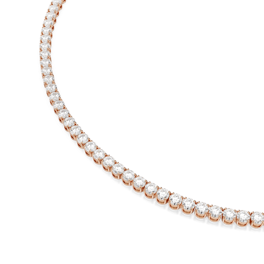 Matrix Tennis necklace, Round cut, White, 18K rose gold finish