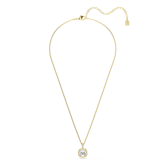 Una Angelic pendant, Cushion cut, White, 18K gold finish
