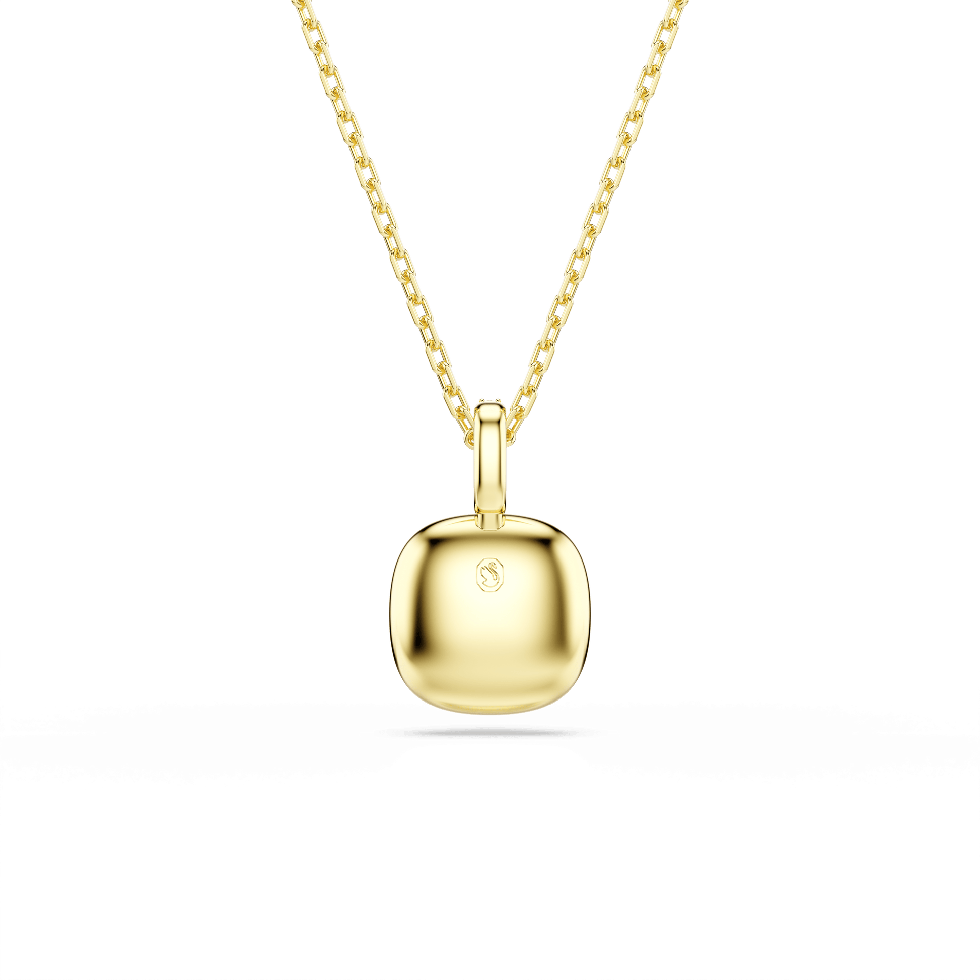 Una Angelic pendant, Cushion cut, White, 18K gold finish