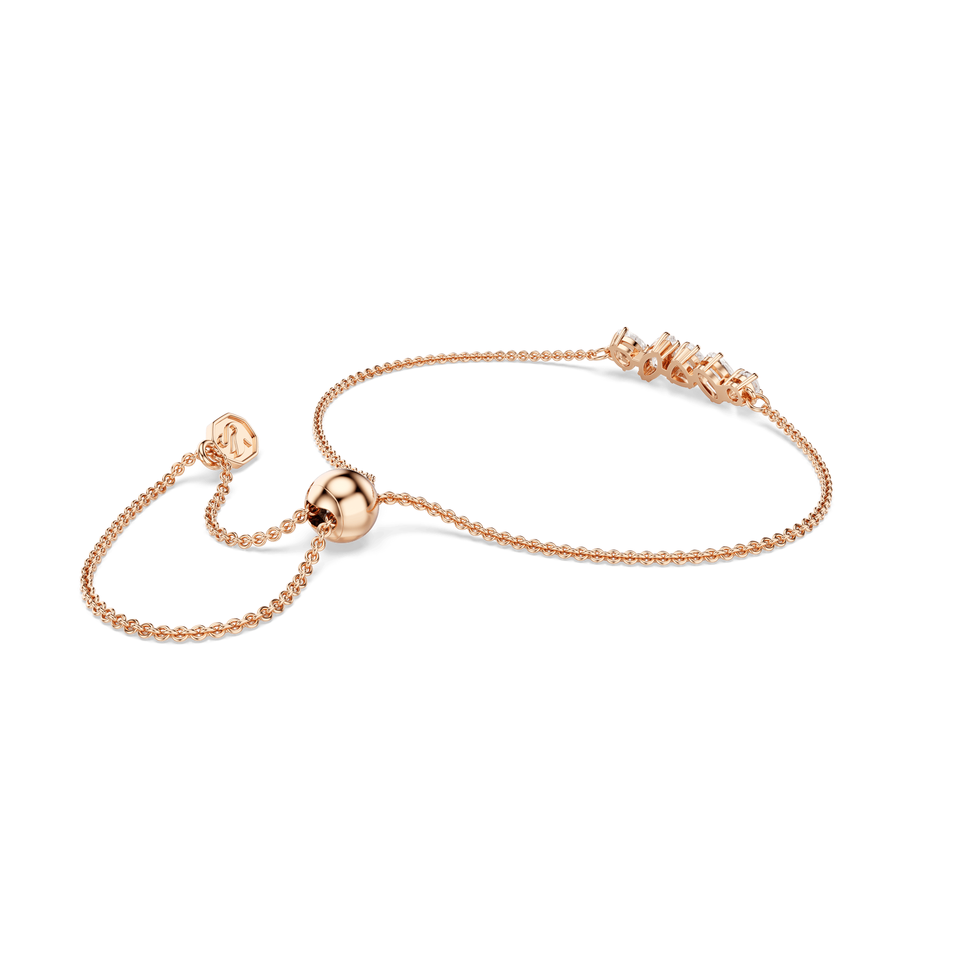 Mesmera bracelet, Mixed cuts, White, 18K rose gold finish