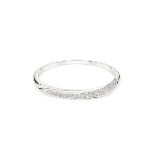 Swarovski Classica bangle, Round cut, White, Sterling silver