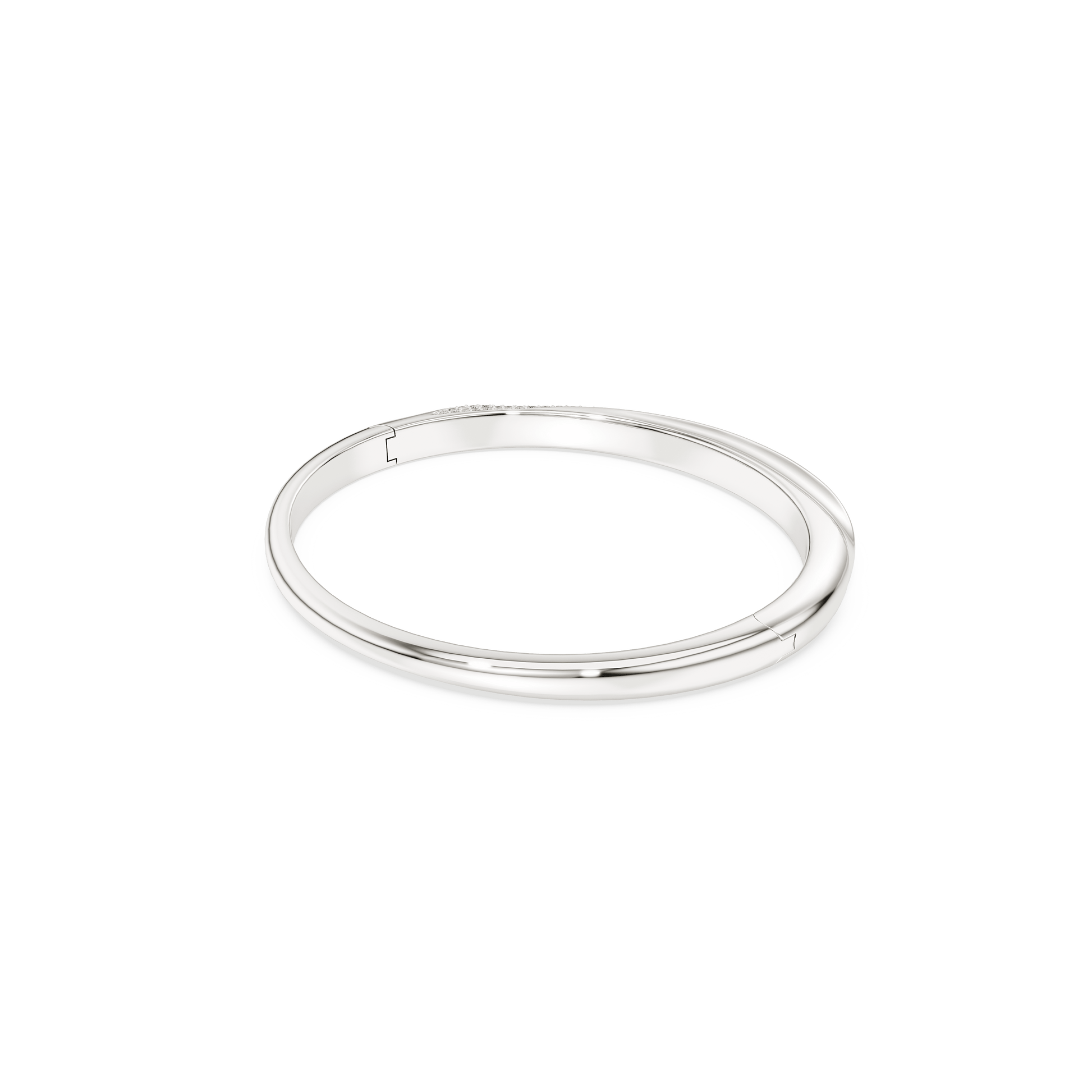 Swarovski Classica bangle, Round cut, White, Sterling silver