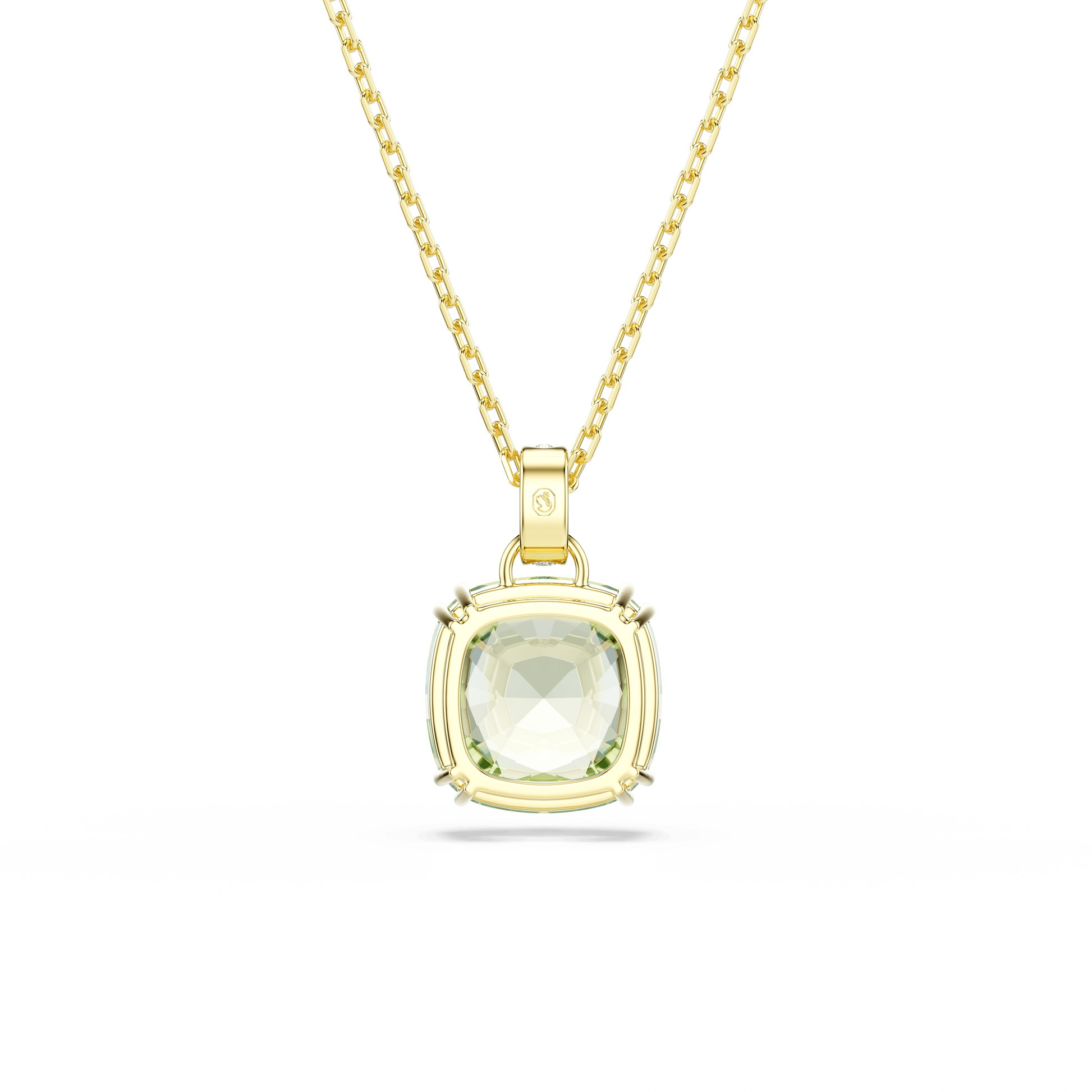 Millenia pendant, Cushion cut, Green, 18K gold finish