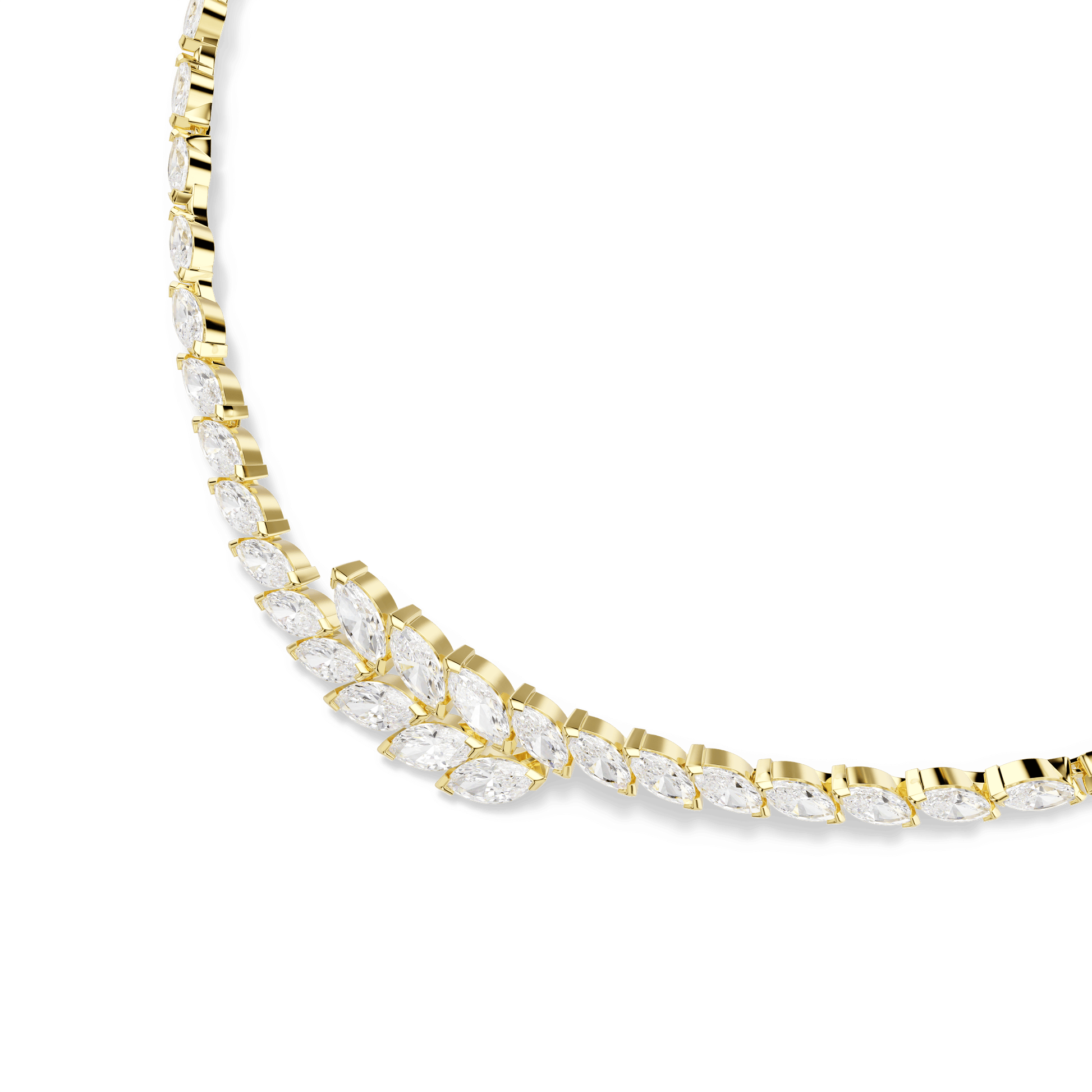 Mesmera set, Set (2), Marquise cut, White, 18K gold finish