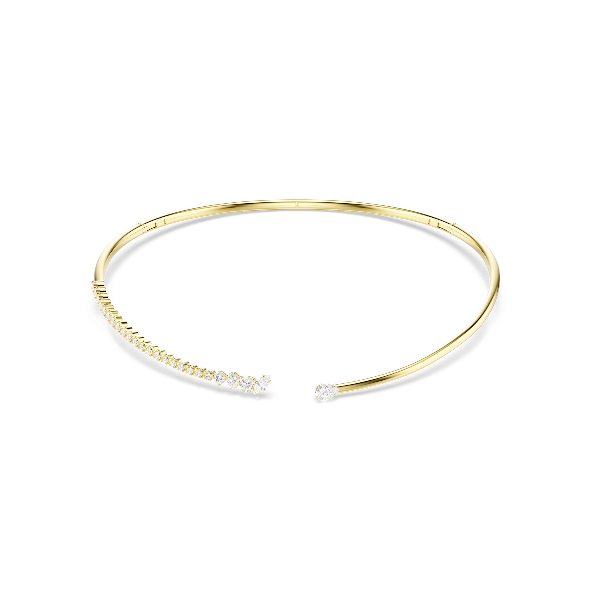 Mesmera choker, Mixed cuts, White, 18K gold finish