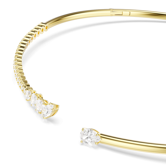 Mesmera choker, Mixed cuts, White, 18K gold finish