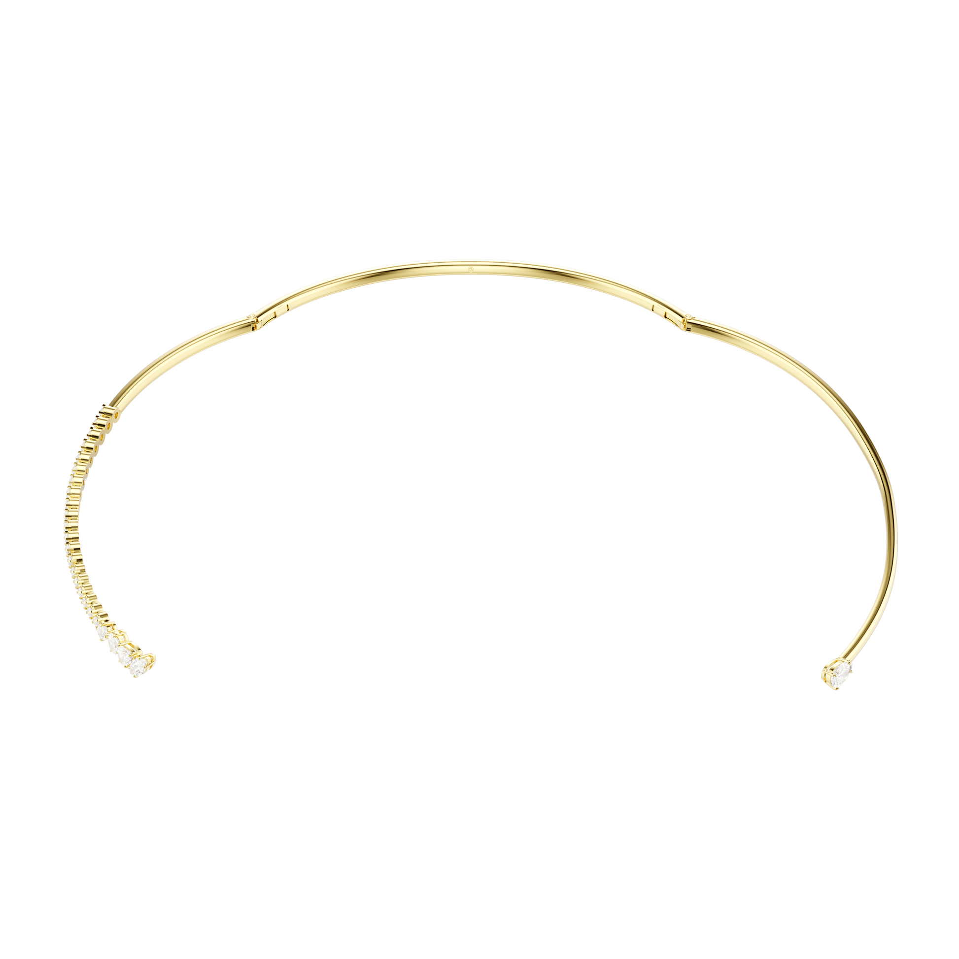 Mesmera choker, Mixed cuts, White, 18K gold finish